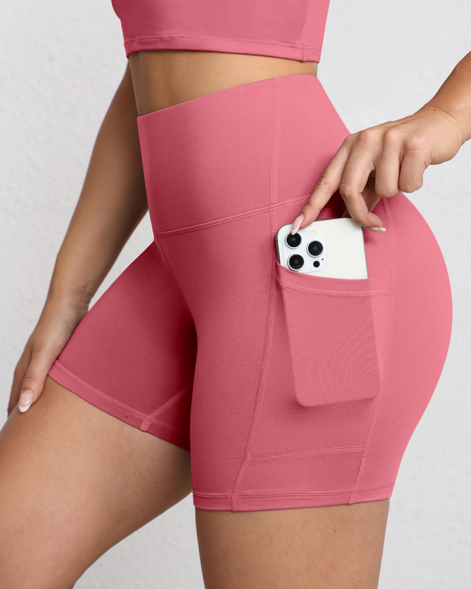 Short de motard gainant pour femme, taille haute de 12,7 cm avec poches profondes, short de yoga, athlétisme, entraînement, course à pied - pokemaShort de motard gainant pour femme, taille haute de 12,7 cm avec poches profondes, short de yoga, athlétisme, entraînement, course à pied