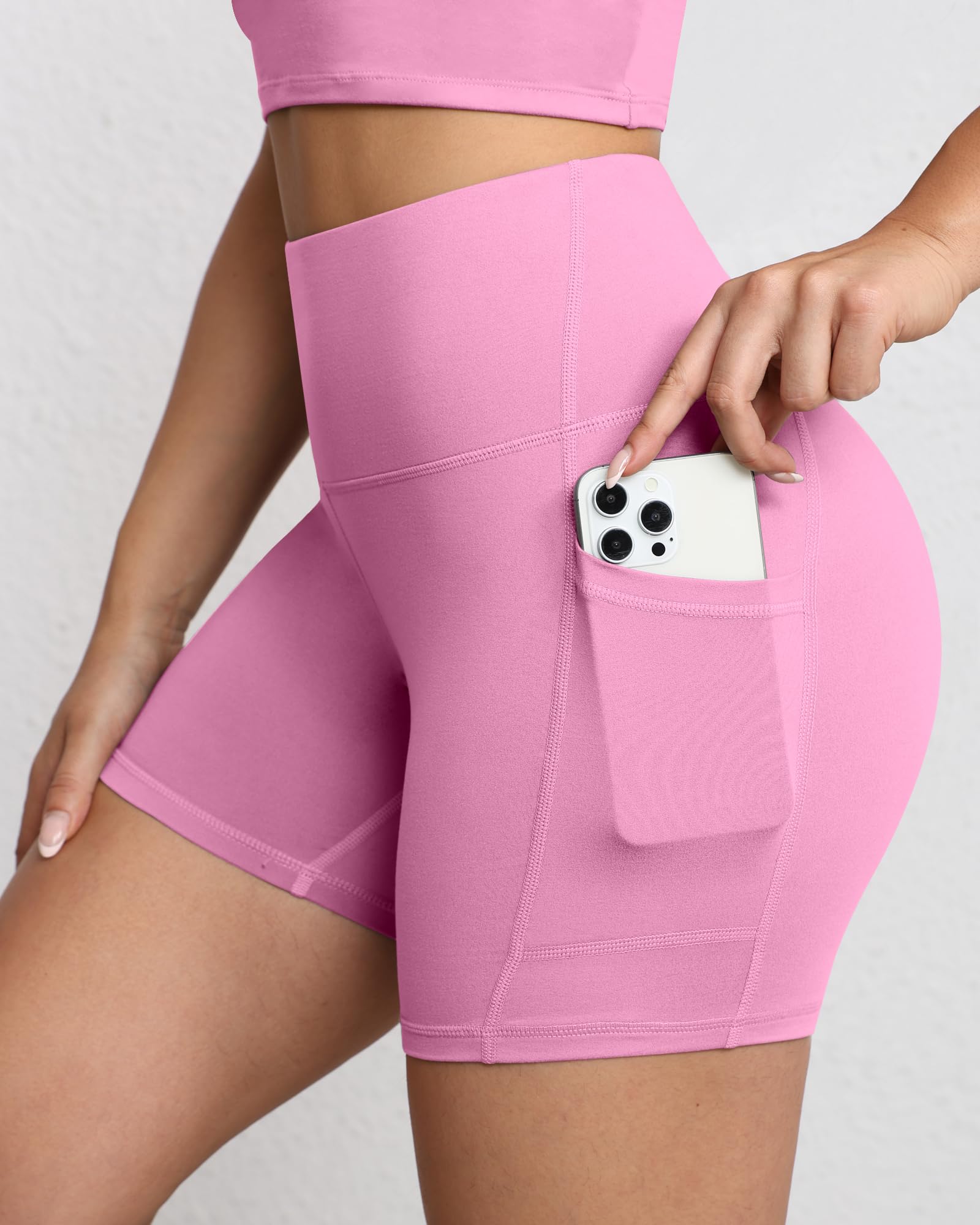 Short de motard gainant pour femme, taille haute de 12,7 cm avec poches profondes, short de yoga, athlétisme, entraînement, course à pied - pokemaShort de motard gainant pour femme, taille haute de 12,7 cm avec poches profondes, short de yoga, athlétisme, entraînement, course à pied