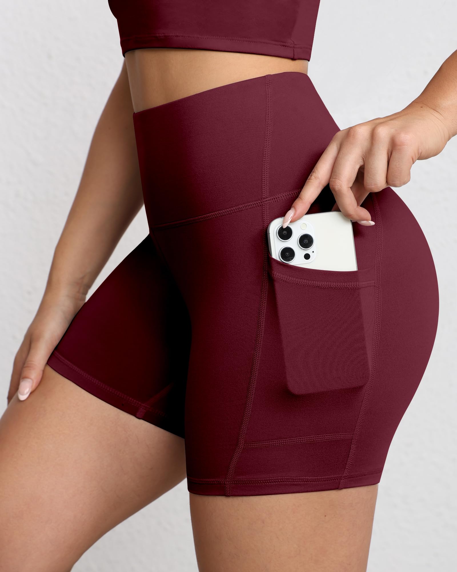 Short de motard gainant pour femme, taille haute de 12,7 cm avec poches profondes, short de yoga, athlétisme, entraînement, course à pied - pokemaShort de motard gainant pour femme, taille haute de 12,7 cm avec poches profondes, short de yoga, athlétisme, entraînement, course à pied