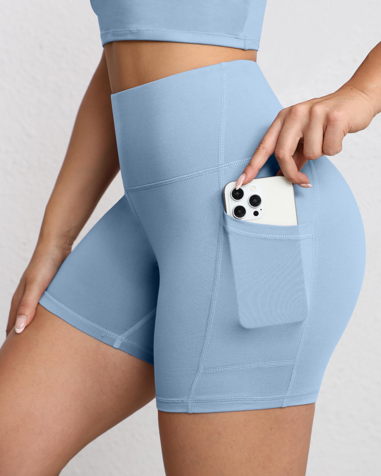 Short de motard gainant pour femme, taille haute de 12,7 cm avec poches profondes, short de yoga, athlétisme, entraînement, course à pied - pokemaShort de motard gainant pour femme, taille haute de 12,7 cm avec poches profondes, short de yoga, athlétisme, entraînement, course à pied