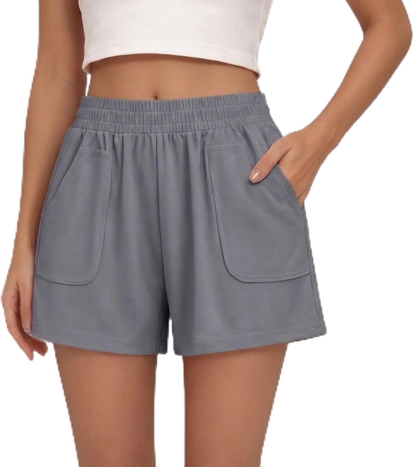 Short décontracté pour femme, short athlétique confortable avec poches - pokemaShort décontracté pour femme, short athlétique confortable avec poches