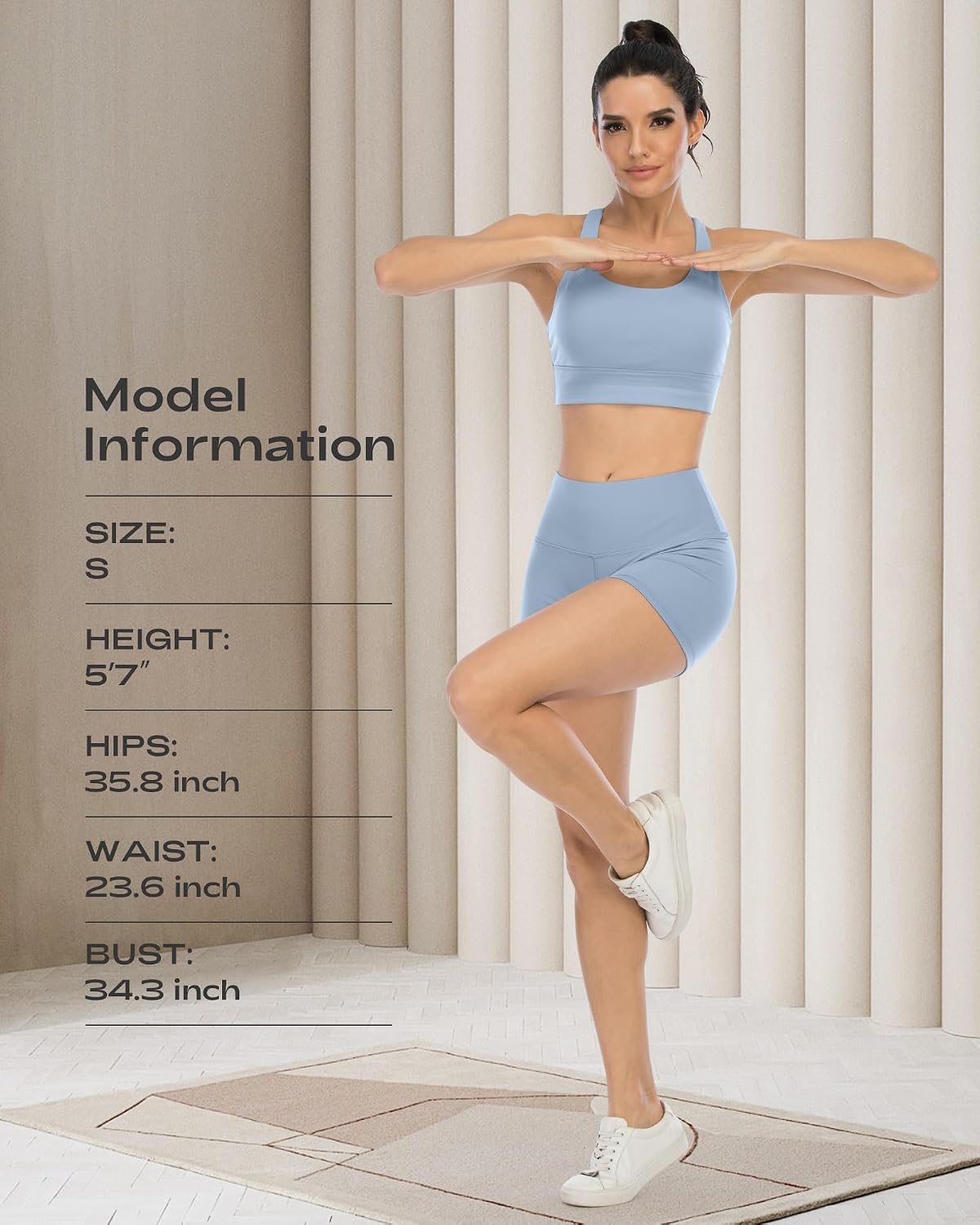Short d'entraînement en élasthanne pour femme, taille haute de 7,6 cm, contrôle du ventre, short de yoga et de gym - pokemaShort d'entraînement en élasthanne pour femme, taille haute de 7,6 cm, contrôle du ventre, short de yoga et de gym
