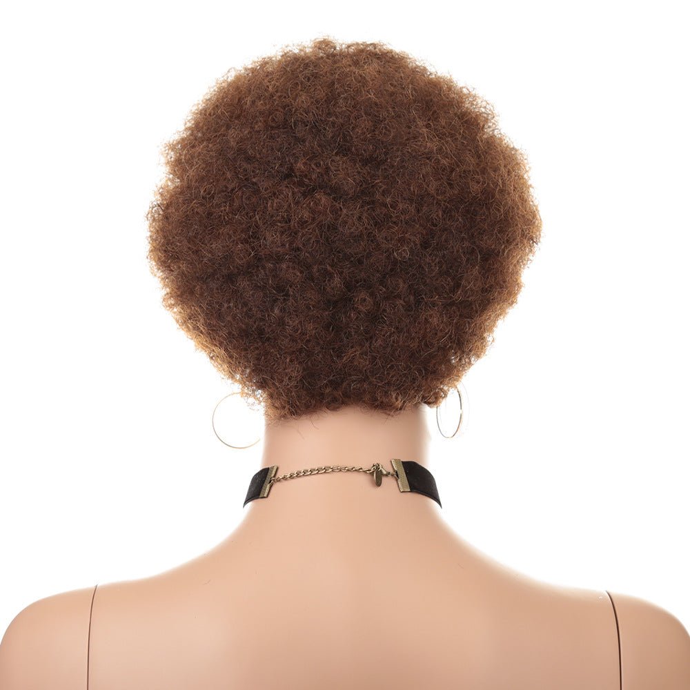 Short Human Hair Wig Natural Afri Kinky Curly Hair Wigs - pokema738703df2b4c92af538b8311815d0d2b