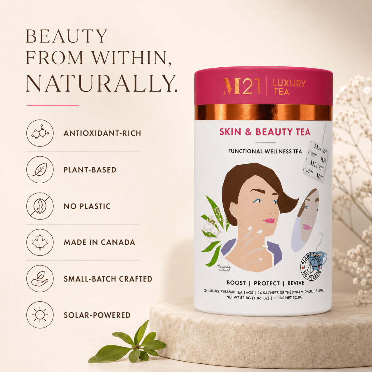 Skin and Beauty Luxury herbal tea | Canadian | 24ct - pokemaSkin and Beauty Luxury herbal tea | Canadian | 24ct