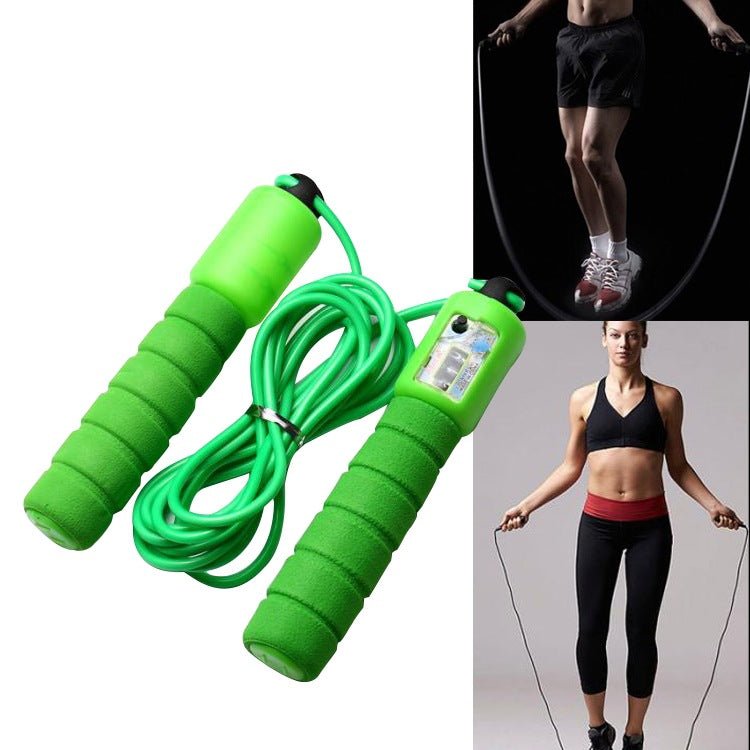 Skipping Rope With Counter Adjustable Length Counter Wear-resistant Foam Cotton Handle JumpRope Exercise Portable Sports Training Equipment - pokema82c8e80a85ce9019dd7853aa23a27bea