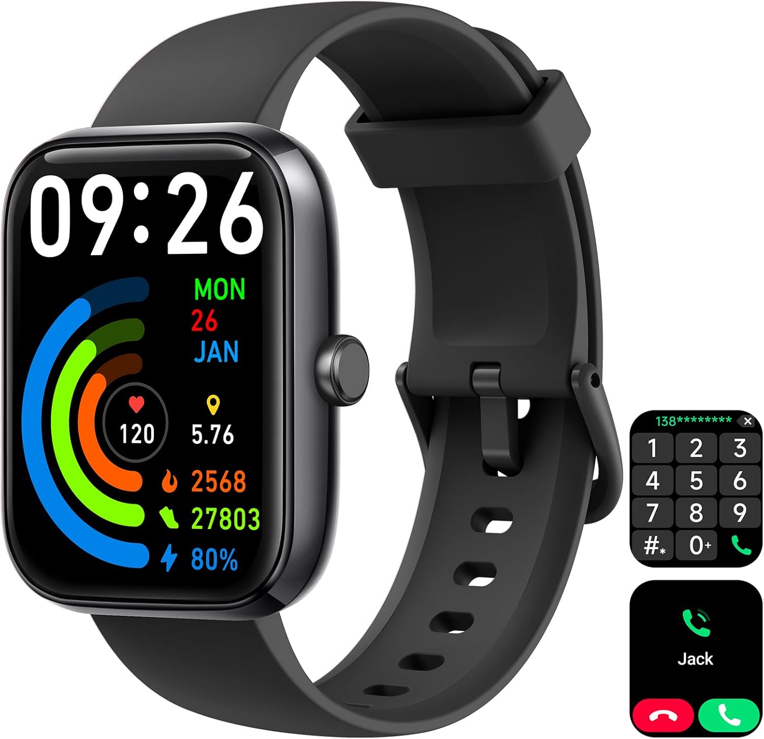 Smart Watch for Men Women with Bluetooth Call, Alexa Built-in, Heart Rate & Sleep Monitor, 1.83" DIY Dial Fitness Watch with 100+ Sport Modes, IP68 Waterproof, Compatible with Android iOS - pokemaSmart Watch for Men Women with Bluetooth Call, Alexa Built-in, Heart Rate & Sleep Monitor, 1.83" DIY Dial Fitness Watch with 100+ Sport Modes, IP68 Waterproof, Compatible with Android iOS