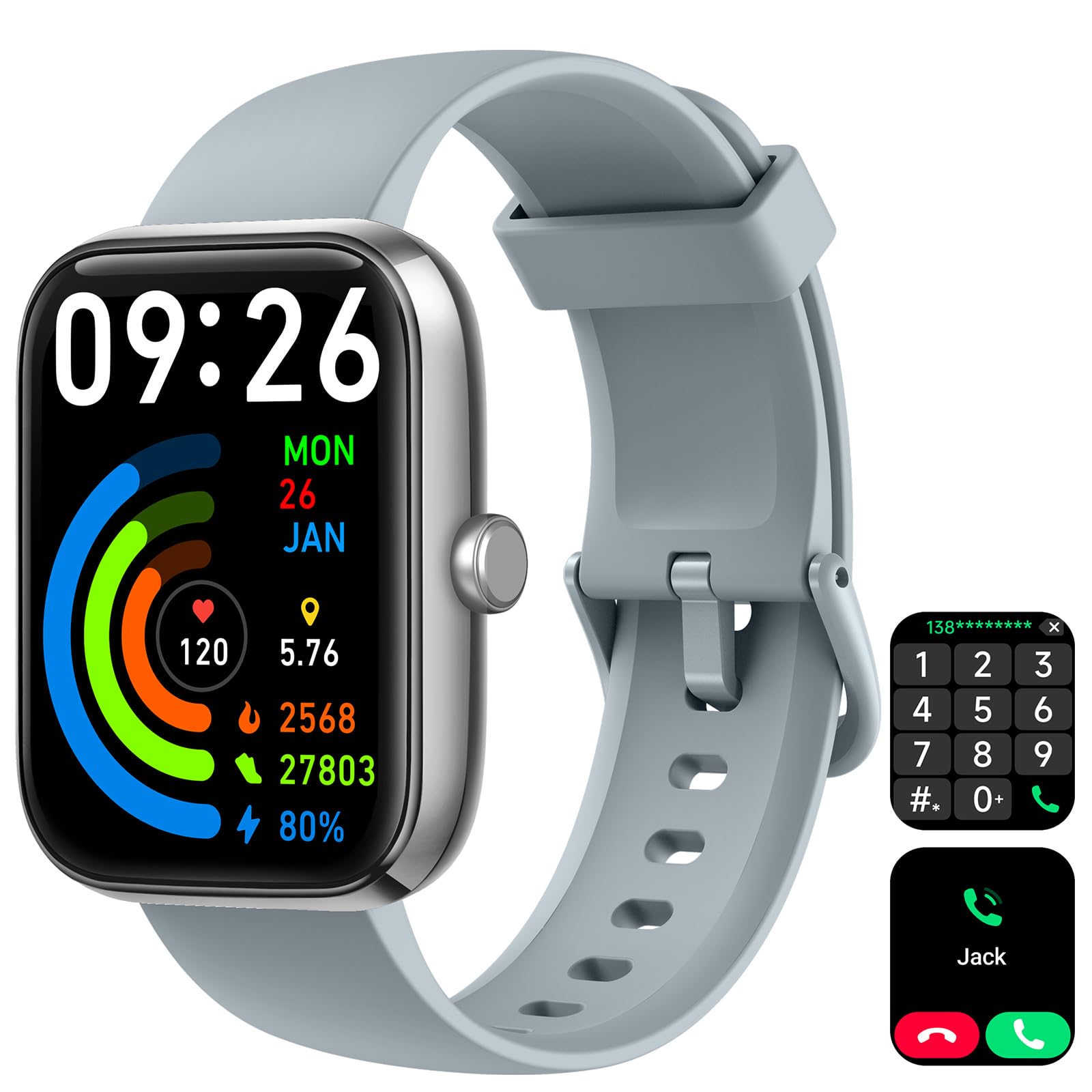 Smart Watch for Men Women with Bluetooth Call, Alexa Built-in, Heart Rate & Sleep Monitor, 1.83" DIY Dial Fitness Watch with 100+ Sport Modes, IP68 Waterproof, Compatible with Android iOS - pokemaSmart Watch for Men Women with Bluetooth Call, Alexa Built-in, Heart Rate & Sleep Monitor, 1.83" DIY Dial Fitness Watch with 100+ Sport Modes, IP68 Waterproof, Compatible with Android iOS