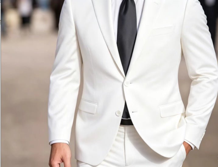 Solid-color Slim-fit Evening Suit Jacket - pokemaee92b0c75957ab3818cfbbbcebbe59a2