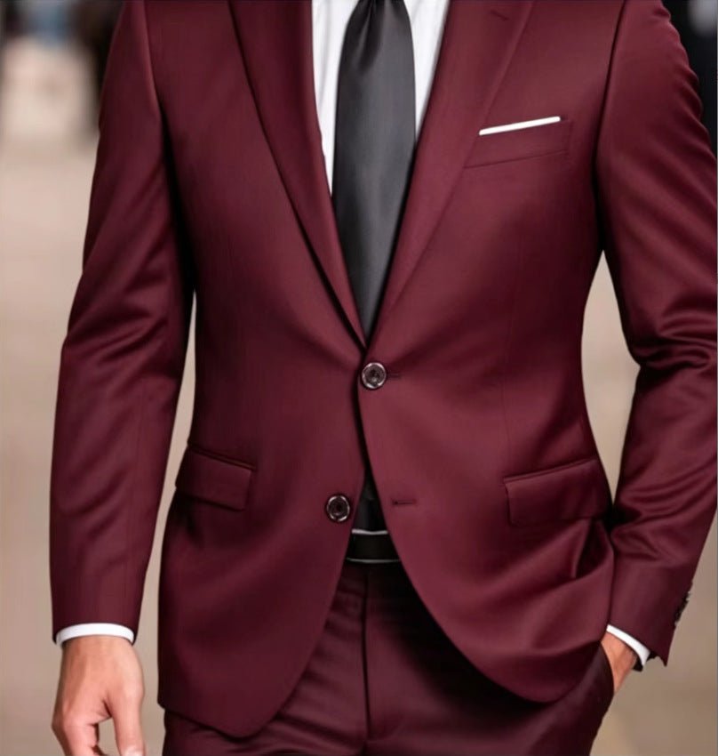 Solid-color Slim-fit Evening Suit Jacket - pokemac6cfe2218b0526e99d0ce897e516ef64