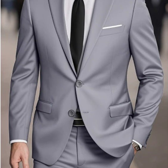 Solid-color Slim-fit Evening Suit Jacket - pokema61f6410875271ff1b3a66babf31f7a3