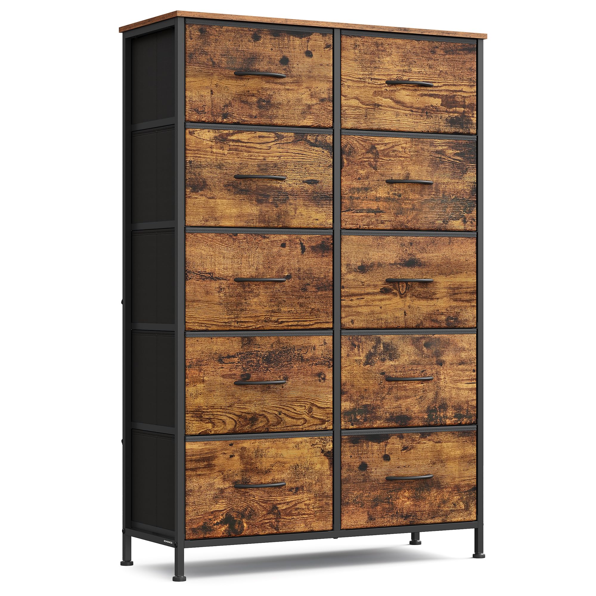 SONGMICS Chest of Drawers Storage Unit, Steel, 6 Drawers | BELLAH Collection, for Bedroom, Closet, Hallway, Living Room, Ink Black and Ebony Black, LGS123BH03 - pokemaSONGMICS Chest of Drawers Storage Unit, Steel, 6 Drawers | BELLAH Collection, for Bedroom, Closet, Hallway, Living Room, Ink Black and Ebony Black, LGS123BH03