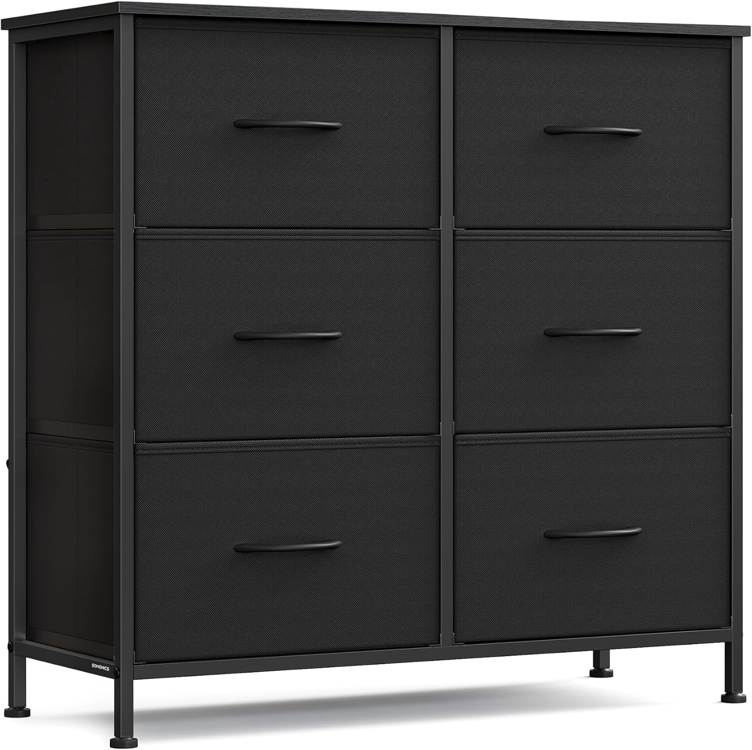 SONGMICS Chest of Drawers Storage Unit, Steel, 6 Drawers | BELLAH Collection, for Bedroom, Closet, Hallway, Living Room, Ink Black and Ebony Black, LGS123BH03 - pokemaSONGMICS Chest of Drawers Storage Unit, Steel, 6 Drawers | BELLAH Collection, for Bedroom, Closet, Hallway, Living Room, Ink Black and Ebony Black, LGS123BH03