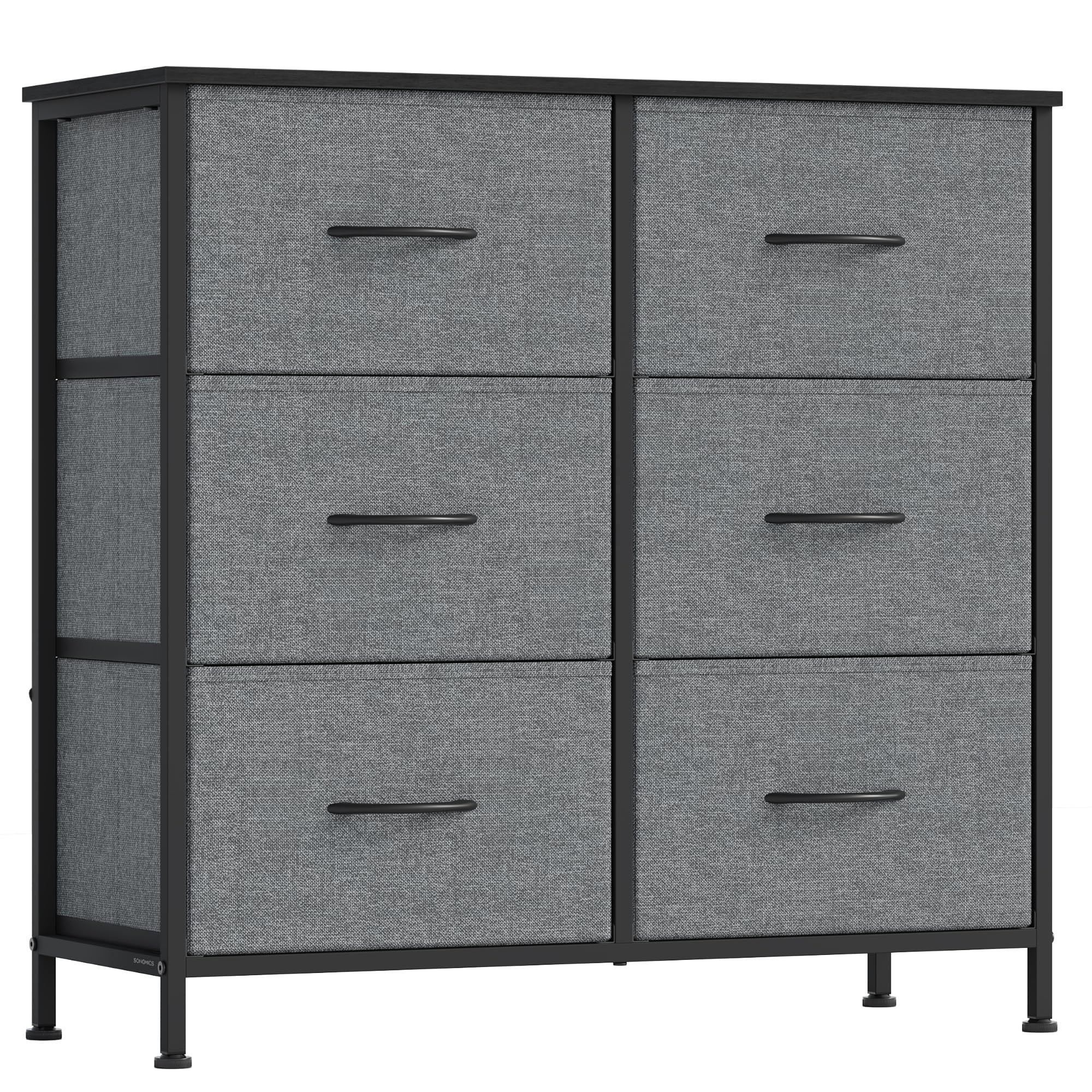 SONGMICS Chest of Drawers Storage Unit, Steel, 6 Drawers | BELLAH Collection, for Bedroom, Closet, Hallway, Living Room, Ink Black and Ebony Black, LGS123BH03 - pokemaSONGMICS Chest of Drawers Storage Unit, Steel, 6 Drawers | BELLAH Collection, for Bedroom, Closet, Hallway, Living Room, Ink Black and Ebony Black, LGS123BH03