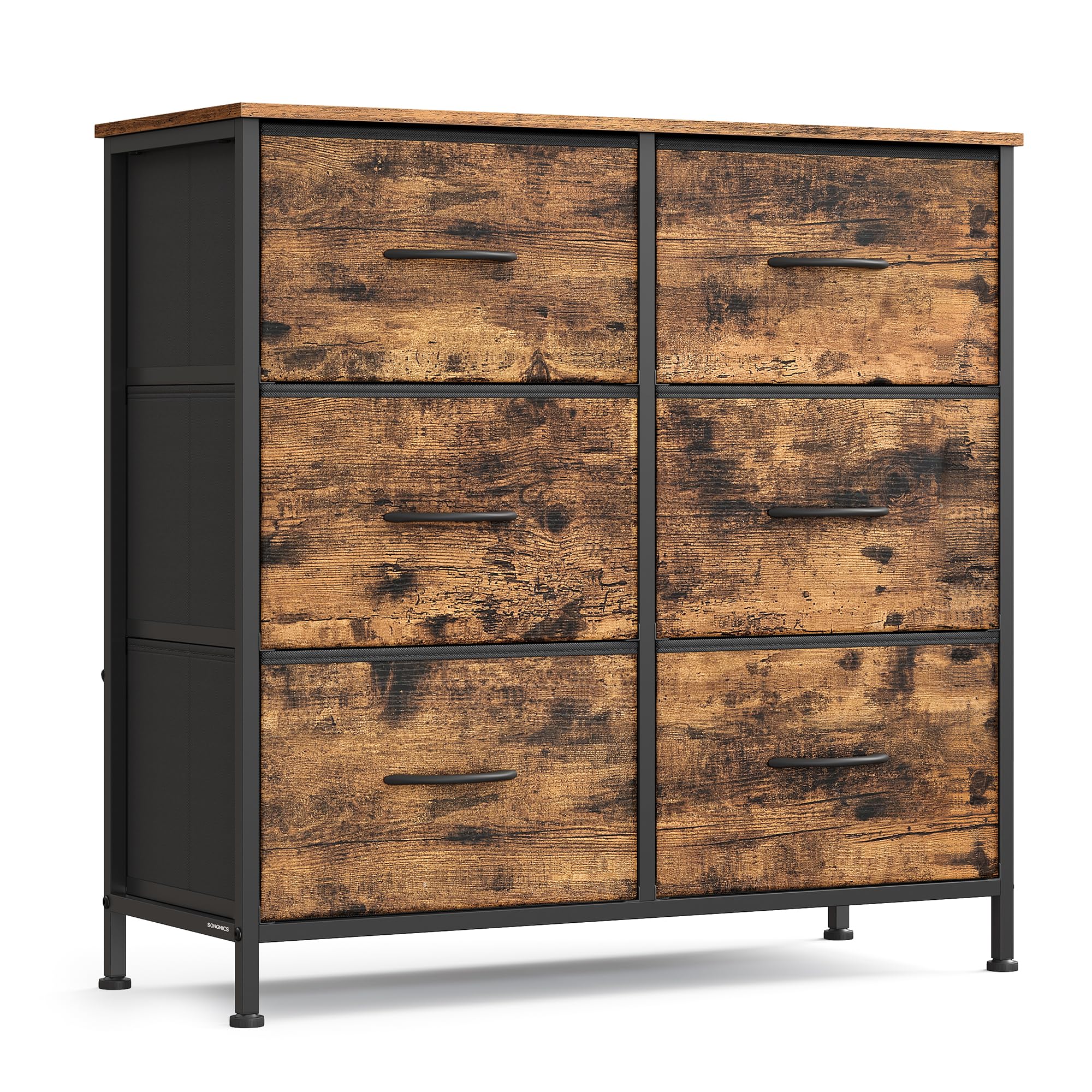 SONGMICS Chest of Drawers Storage Unit, Steel, 6 Drawers | BELLAH Collection, for Bedroom, Closet, Hallway, Living Room, Ink Black and Ebony Black, LGS123BH03 - pokemaSONGMICS Chest of Drawers Storage Unit, Steel, 6 Drawers | BELLAH Collection, for Bedroom, Closet, Hallway, Living Room, Ink Black and Ebony Black, LGS123BH03