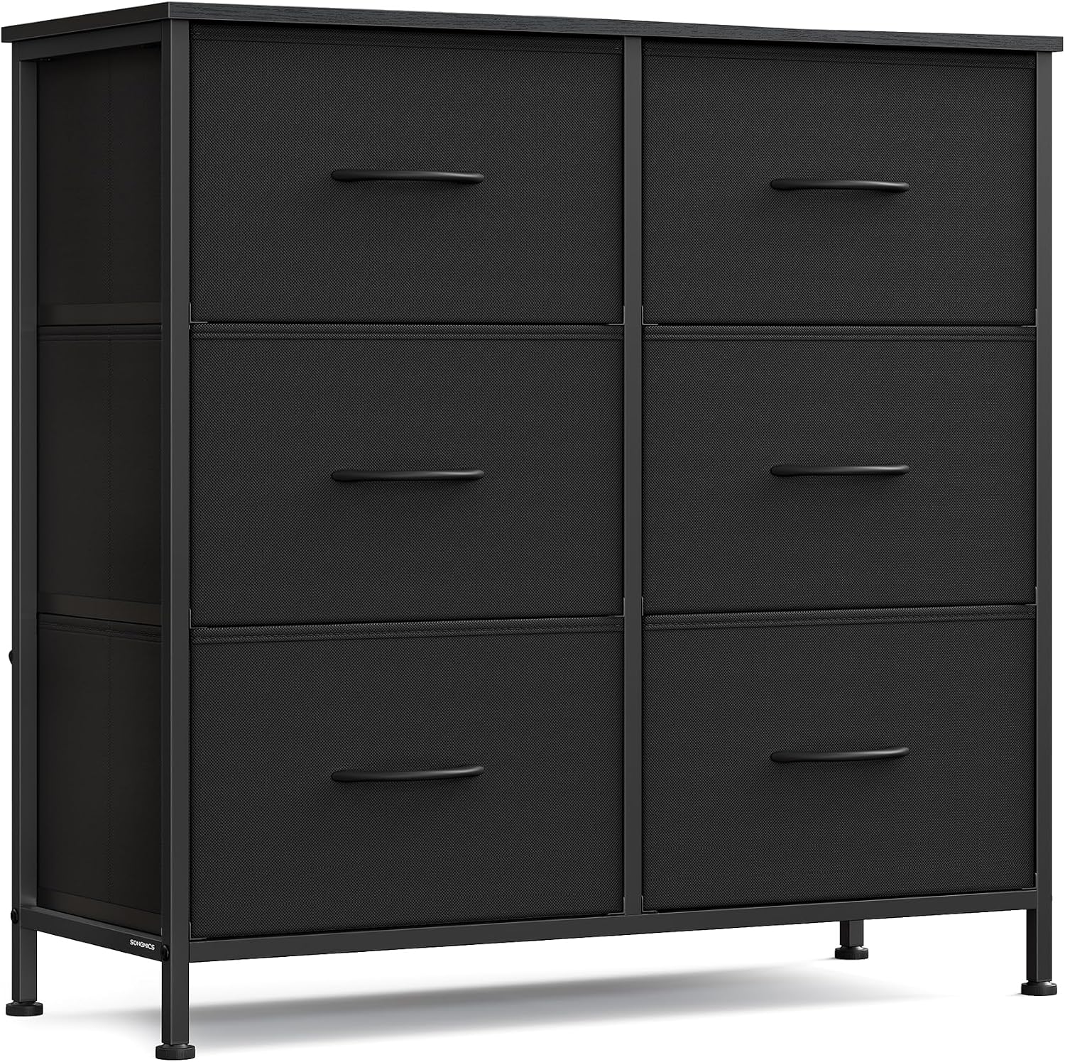 SONGMICS Chest of Drawers Storage Unit, Steel, 6 Drawers | BELLAH Collection, for Bedroom, Closet, Hallway, Living Room, Ink Black and Ebony Black, LGS123BH03 - pokemaSONGMICS Chest of Drawers Storage Unit, Steel, 6 Drawers | BELLAH Collection, for Bedroom, Closet, Hallway, Living Room, Ink Black and Ebony Black, LGS123BH03