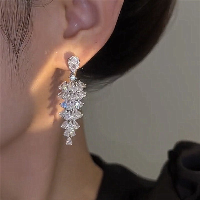 Sparkling Zircon Christmas Tree Drop Earrings For Women Trendy Xmas Tree Plant Dangle Earrings New Year Festival Party Jewelry - pokemade64120d16ed10ff654f7741dd7fa793