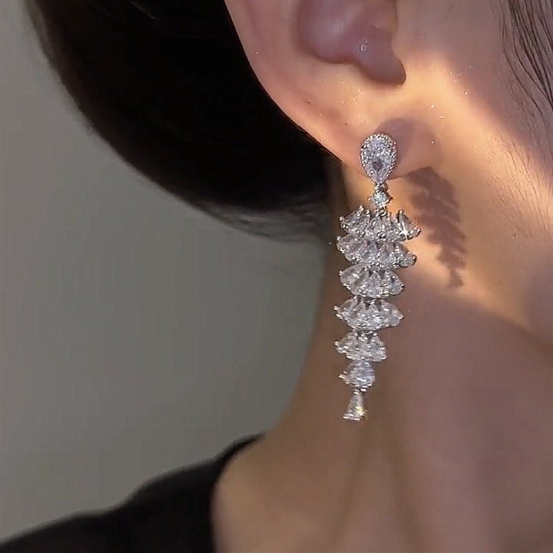 Sparkling Zircon Christmas Tree Drop Earrings For Women Trendy Xmas Tree Plant Dangle Earrings New Year Festival Party Jewelry - pokema7002393688363c3212d45bb0ee4bebc9