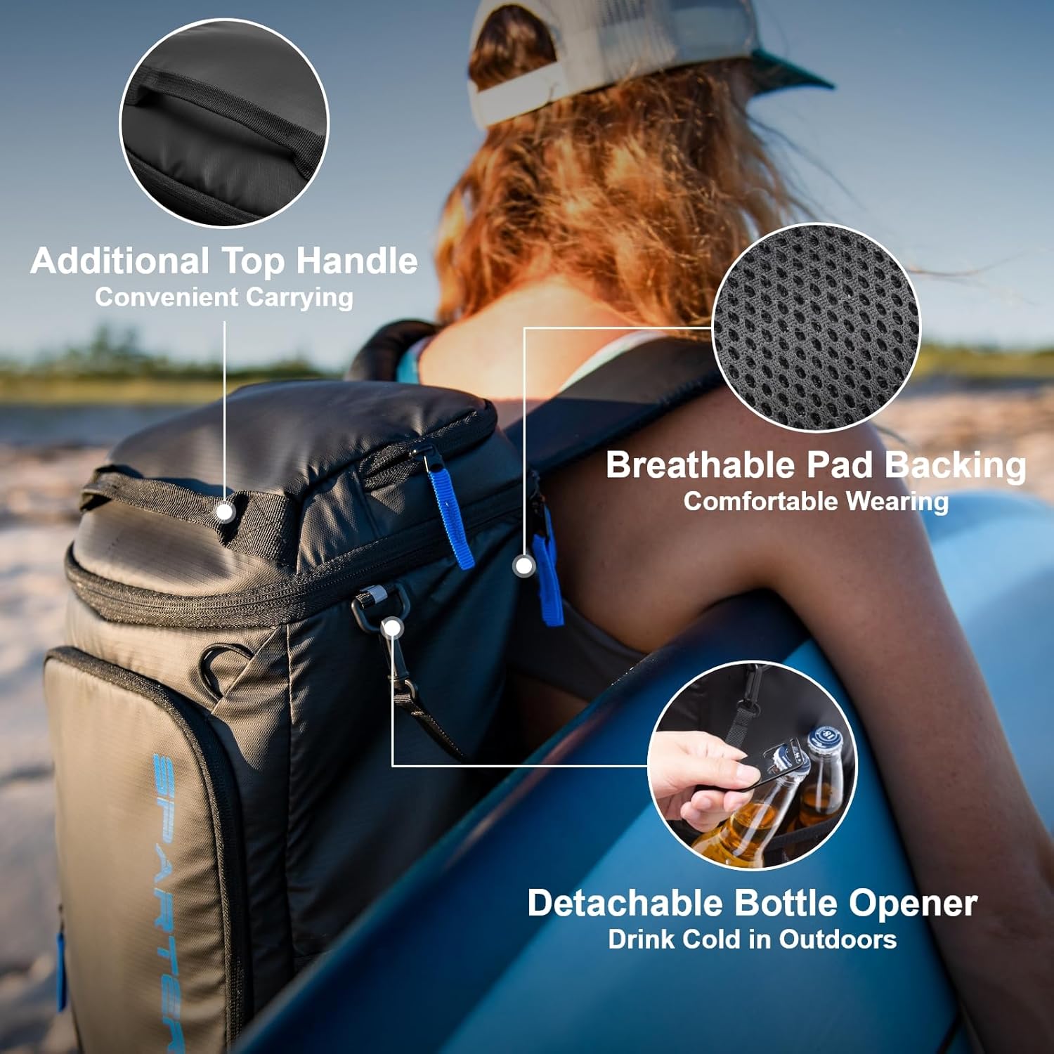 SPARTER Backpack Cooler Insulated Leak Proof 33/49 Cans, 2 Insulated Compartments Thermal Bag, Portable Lightweight Beach Travel Camping Lunch Backpack for Men and Women - pokemaSPARTER Backpack Cooler Insulated Leak Proof 33/49 Cans, 2 Insulated Compartments Thermal Bag, Portable Lightweight Beach Travel Camping Lunch Backpack for Men and Women