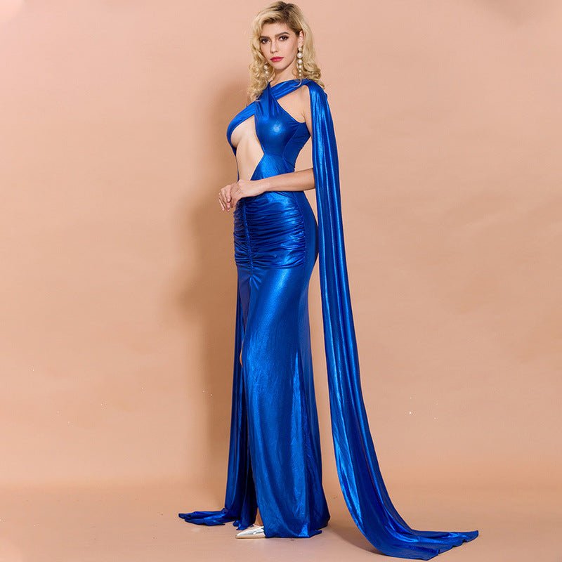 Split lace-up mop evening dress - pokemadfa794920635be149ca6de7efbe68f92