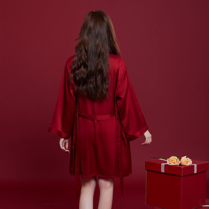 Spring And Autumn Ice Silk Red Festive Men's And Women's Wedding Dowry Suit - pokemae6edb3cf667c807ee1151565c64a153b