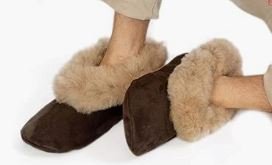 Suede and Fur Alpaca Slippers - pokemaSuede and Fur Alpaca Slippers