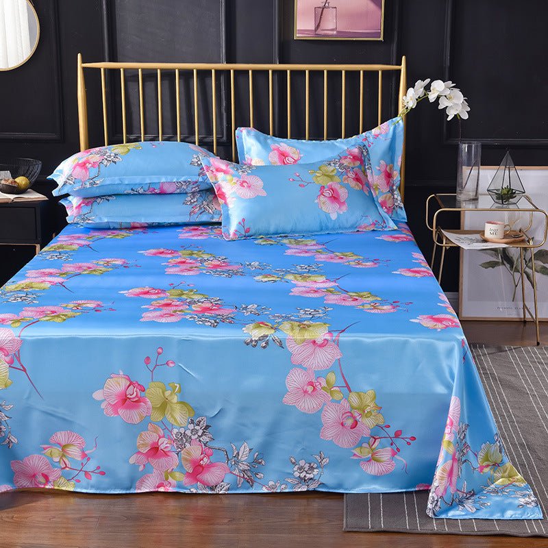 Summer Ice Silk Printing Home Textile Kit Single Bed Sheet Washed Silk Large Bed Sheet - pokemaa34fdb1219721452d01252bbe84316d8