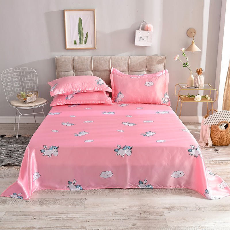 Summer Ice Silk Printing Home Textile Kit Single Bed Sheet Washed Silk Large Bed Sheet - pokema6f7336e9f7bc7fed0cd7b20b4e6995ab