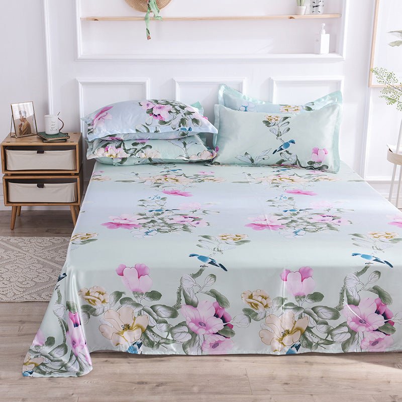 Summer Ice Silk Printing Home Textile Kit Single Bed Sheet Washed Silk Large Bed Sheet - pokema5d221704293f74a8a74113a2f7bf04a3