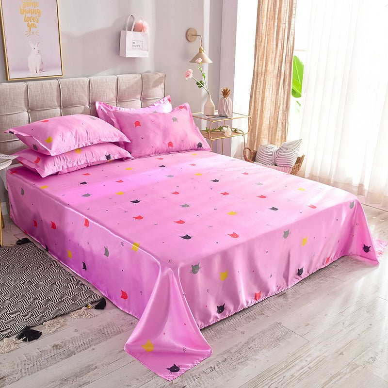 Summer Ice Silk Printing Home Textile Kit Single Bed Sheet Washed Silk Large Bed Sheet - pokemac434a625edaf4509a3015963b37643fc