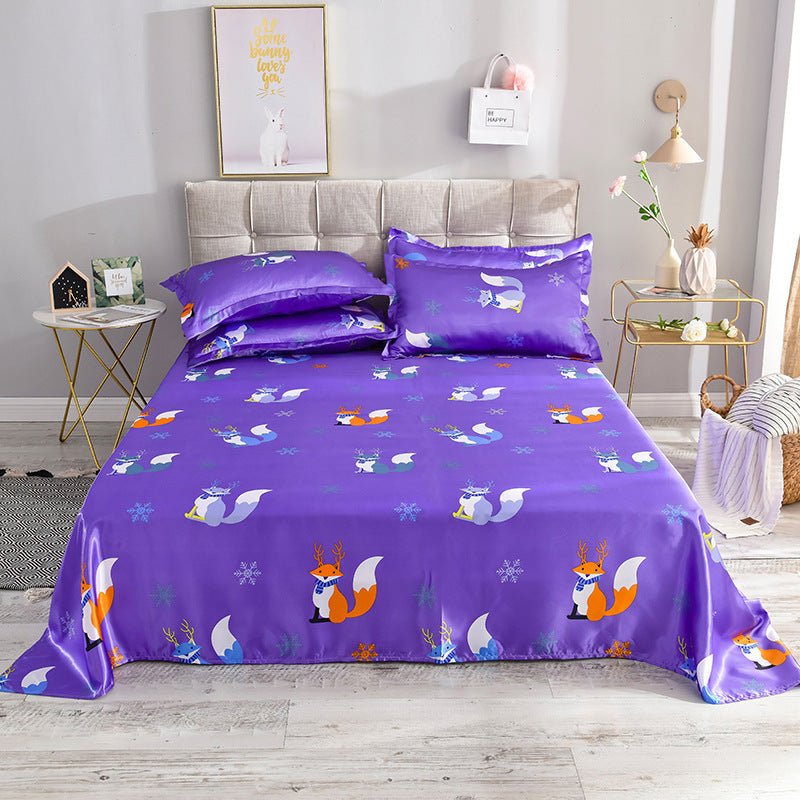 Summer Ice Silk Printing Home Textile Kit Single Bed Sheet Washed Silk Large Bed Sheet - pokemac25e278c4e6c1f2e6ed176ad27e62820