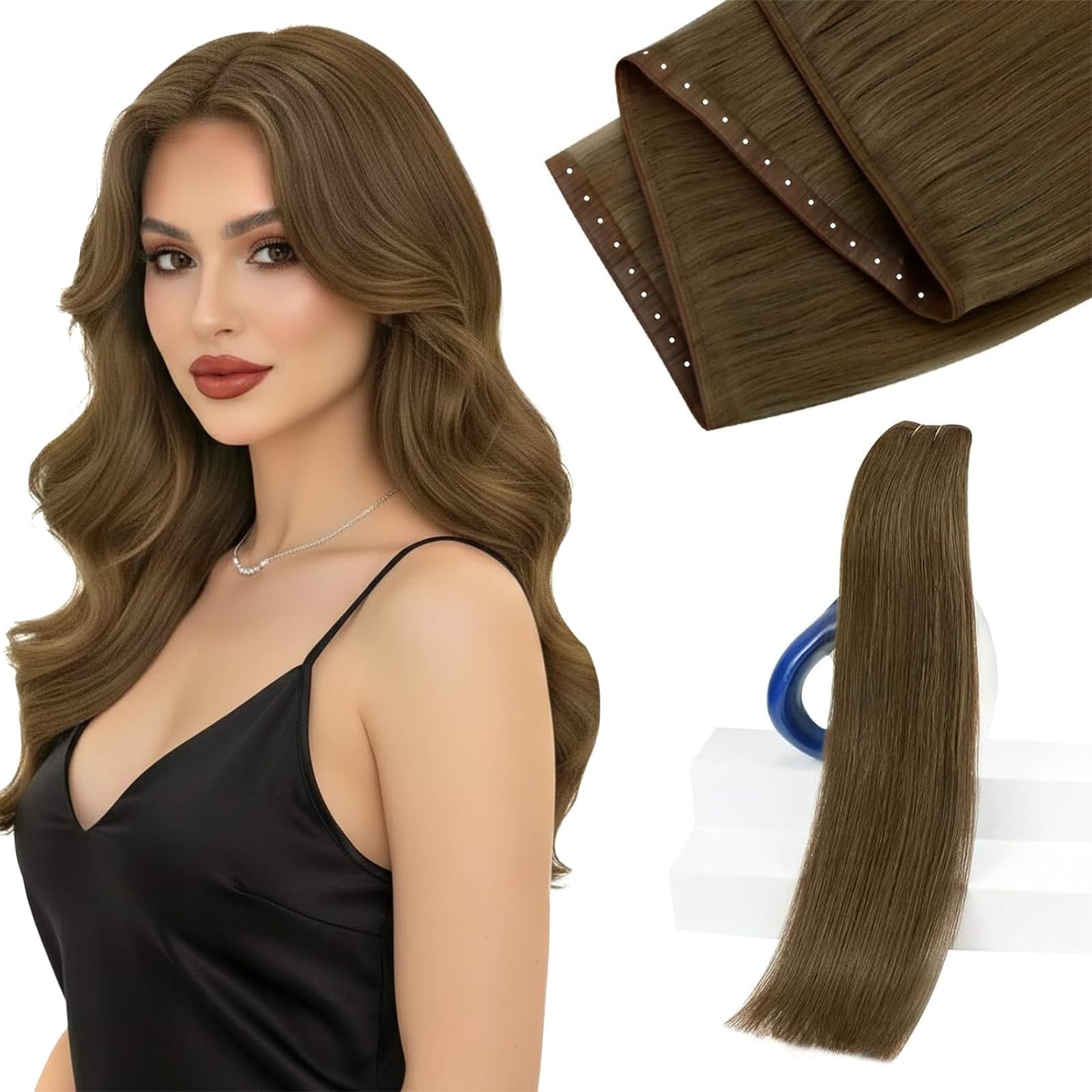 Sunny Hair Butterfly Weft Hair Extensions Human Hair 100g for Date Night | Double Layered Micro Bead Weft for Daily Wear, Golden Blonde Highlights, Layered Fullness, Party Styling, 18 Inch - pokemaSunny Hair Butterfly Weft Hair Extensions Human Hair 100g for Date Night | Double Layered Micro Bead Weft for Daily Wear, Golden Blonde Highlights, Layered Fullness, Party Styling, 18 Inch