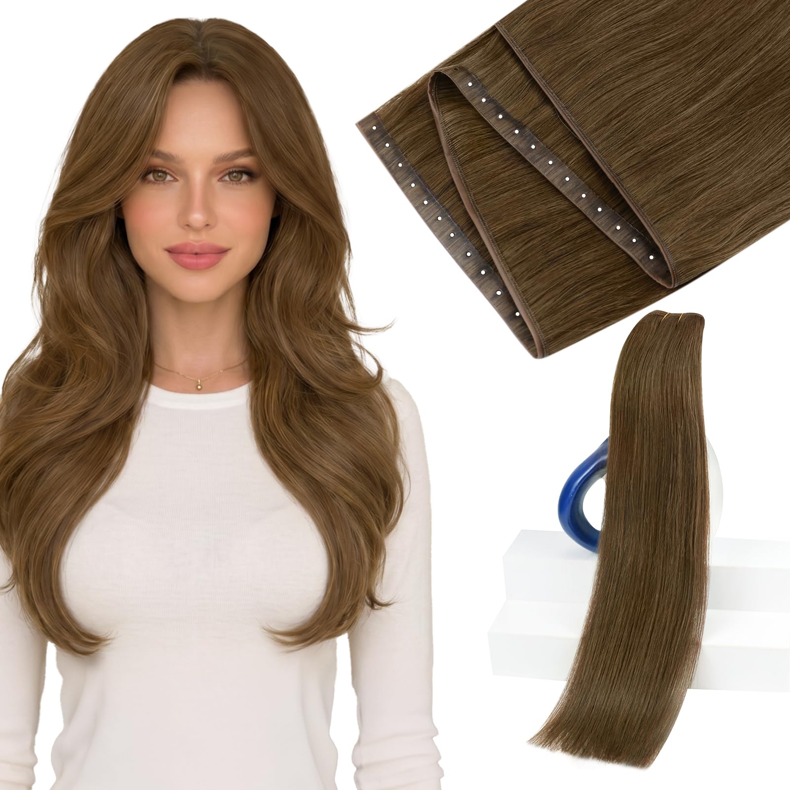 Sunny Hair Butterfly Weft Hair Extensions Human Hair 100g for Date Night | Double Layered Micro Bead Weft for Daily Wear, Golden Blonde Highlights, Layered Fullness, Party Styling, 18 Inch - pokemaSunny Hair Butterfly Weft Hair Extensions Human Hair 100g for Date Night | Double Layered Micro Bead Weft for Daily Wear, Golden Blonde Highlights, Layered Fullness, Party Styling, 18 Inch