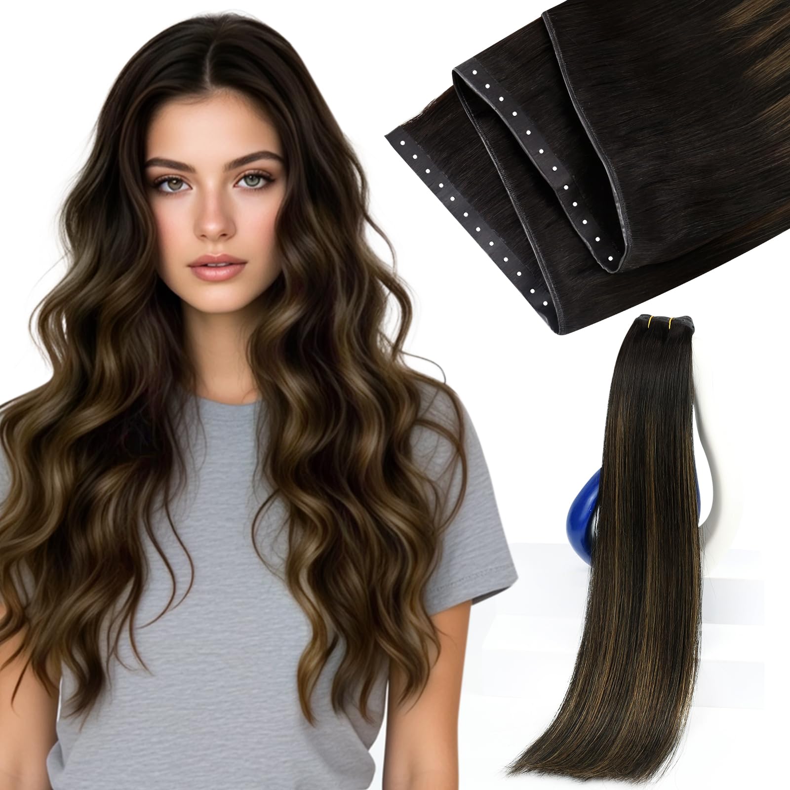 Sunny Hair Butterfly Weft Hair Extensions Human Hair 100g for Date Night | Double Layered Micro Bead Weft for Daily Wear, Golden Blonde Highlights, Layered Fullness, Party Styling, 18 Inch - pokemaSunny Hair Butterfly Weft Hair Extensions Human Hair 100g for Date Night | Double Layered Micro Bead Weft for Daily Wear, Golden Blonde Highlights, Layered Fullness, Party Styling, 18 Inch