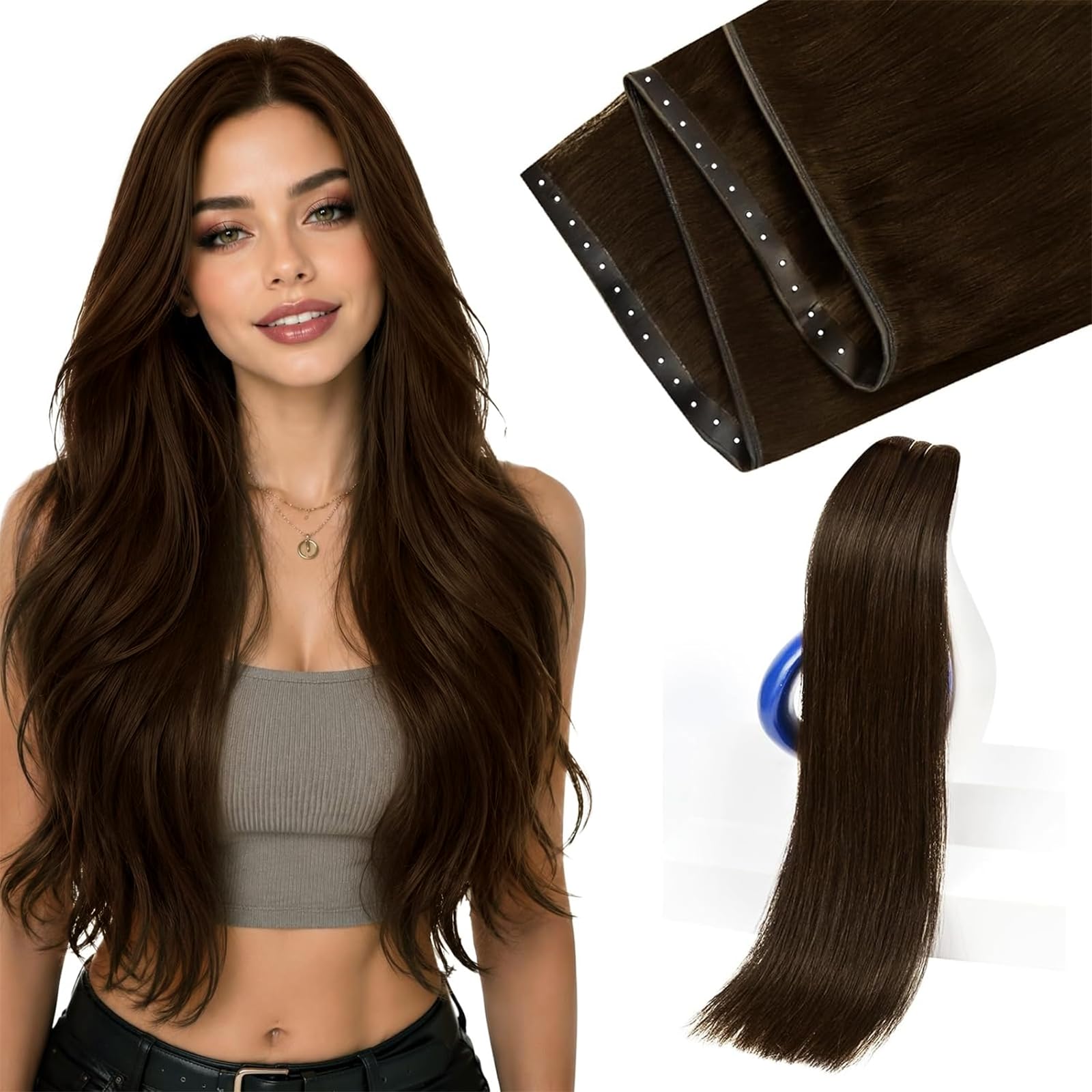 Sunny Hair Butterfly Weft Hair Extensions Human Hair 100g for Date Night | Double Layered Micro Bead Weft for Daily Wear, Golden Blonde Highlights, Layered Fullness, Party Styling, 18 Inch - pokemaSunny Hair Butterfly Weft Hair Extensions Human Hair 100g for Date Night | Double Layered Micro Bead Weft for Daily Wear, Golden Blonde Highlights, Layered Fullness, Party Styling, 18 Inch