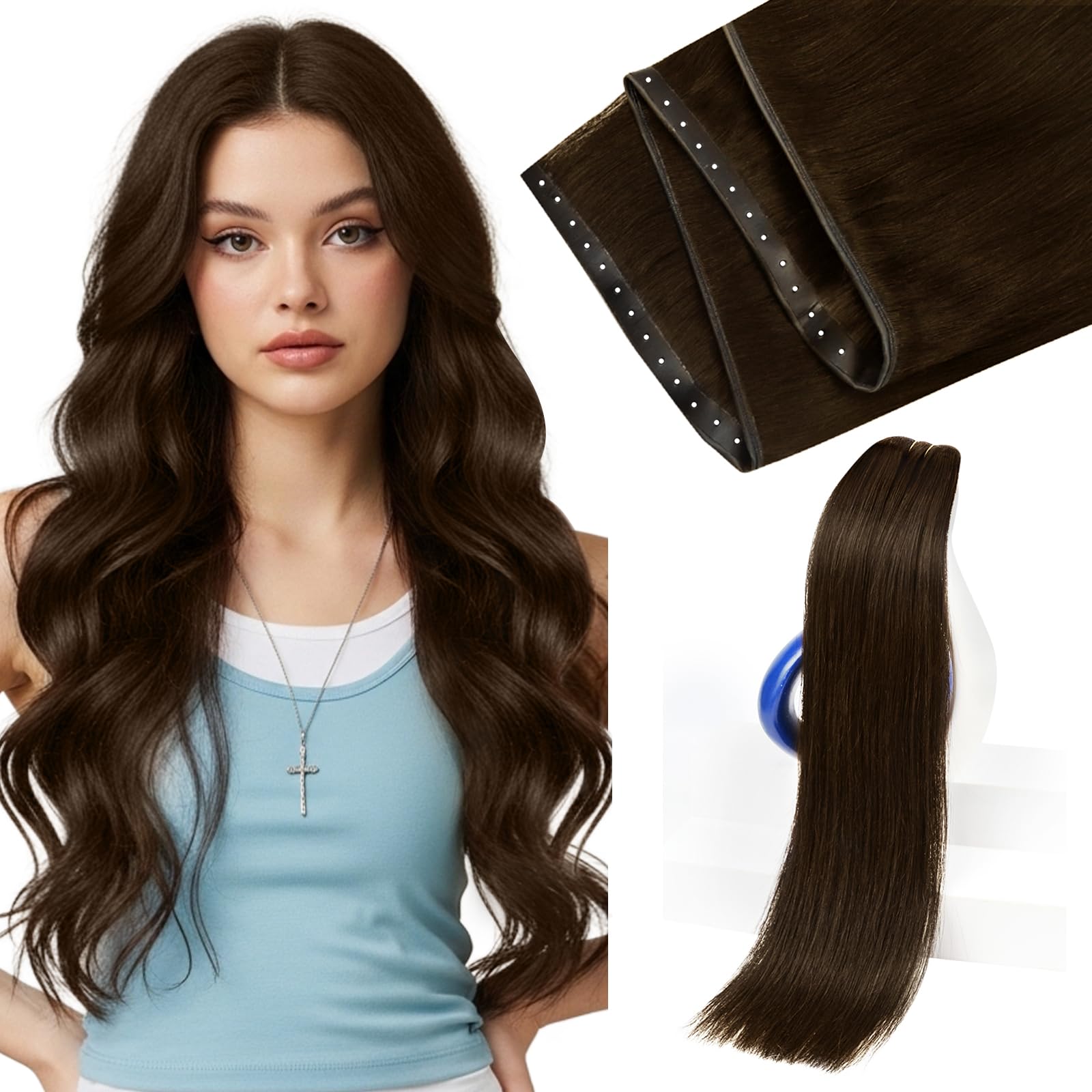 Sunny Hair Butterfly Weft Hair Extensions Human Hair 100g for Date Night | Double Layered Micro Bead Weft for Daily Wear, Golden Blonde Highlights, Layered Fullness, Party Styling, 18 Inch - pokemaSunny Hair Butterfly Weft Hair Extensions Human Hair 100g for Date Night | Double Layered Micro Bead Weft for Daily Wear, Golden Blonde Highlights, Layered Fullness, Party Styling, 18 Inch