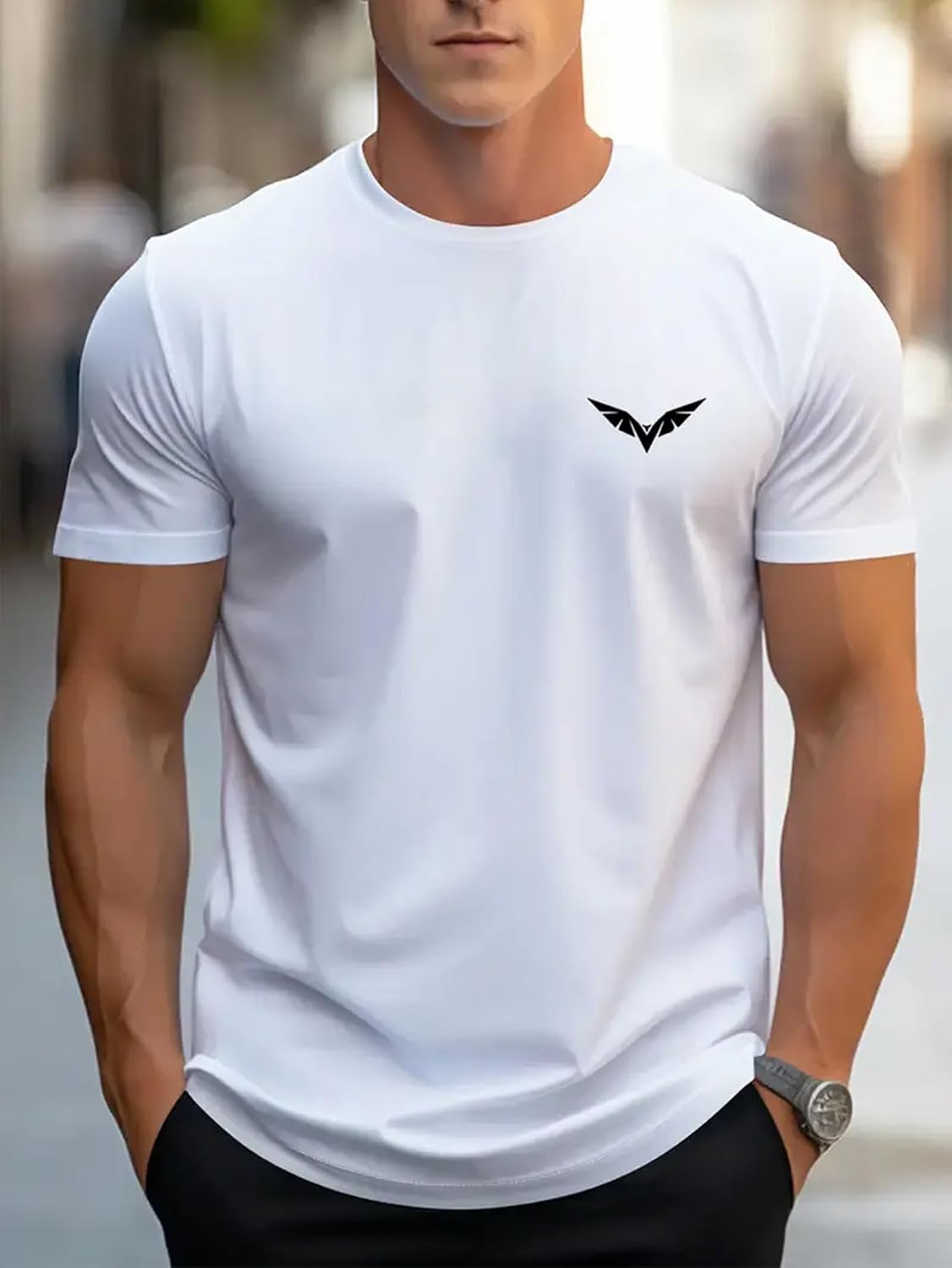 T-shirt pour homme – T-shirt à manches courtes et col rond doux à séchage rapide Blanc classique - pokemaT-shirt pour homme – T-shirt à manches courtes et col rond doux à séchage rapide Blanc classique