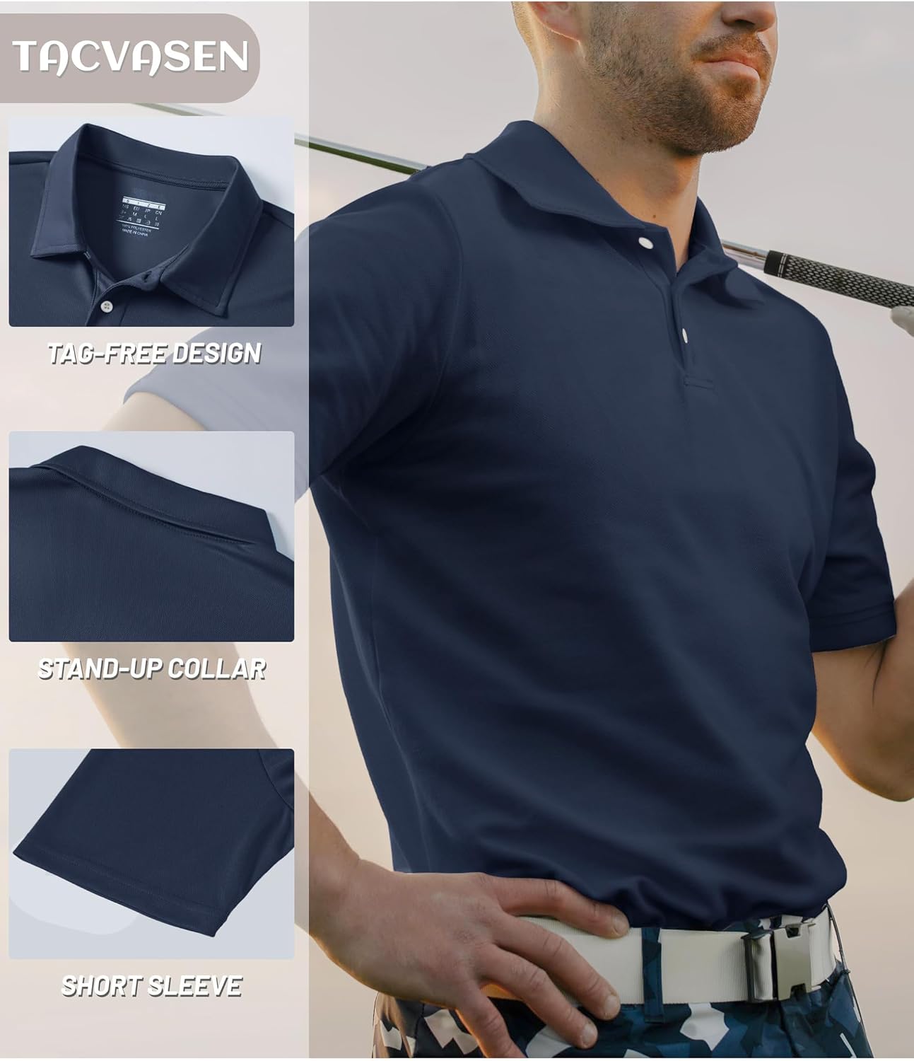 TACVASEN Mens Golf Polo Shirts Dry Fit Short Sleeve Collared Polos Performance Lightweight Casual Active Work T Shirts - pokemaTACVASEN Mens Golf Polo Shirts Dry Fit Short Sleeve Collared Polos Performance Lightweight Casual Active Work T Shirts