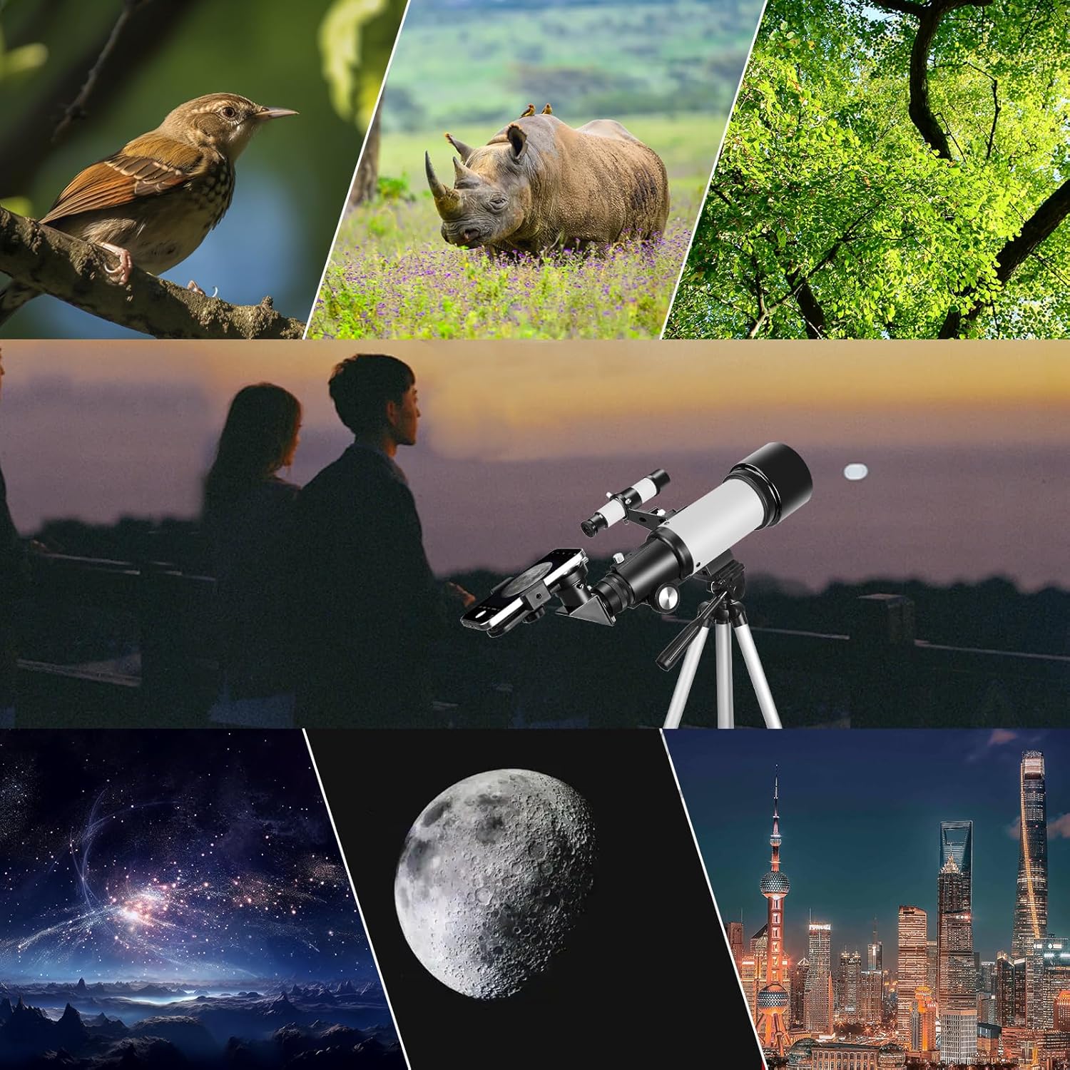 Telescope for Adults Beginners, 70mm Aperture 400mm AZ Mount Fully Multi-Coated Optics Refractor Portable Telescopes, Travel Telescope with Tripod Phone Adapter - pokemaTelescope for Adults Beginners, 70mm Aperture 400mm AZ Mount Fully Multi-Coated Optics Refractor Portable Telescopes, Travel Telescope with Tripod Phone Adapter
