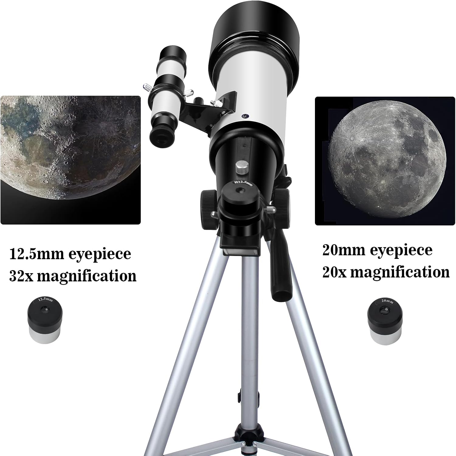 Telescope for Adults Beginners, 70mm Aperture 400mm AZ Mount Fully Multi-Coated Optics Refractor Portable Telescopes, Travel Telescope with Tripod Phone Adapter - pokemaTelescope for Adults Beginners, 70mm Aperture 400mm AZ Mount Fully Multi-Coated Optics Refractor Portable Telescopes, Travel Telescope with Tripod Phone Adapter