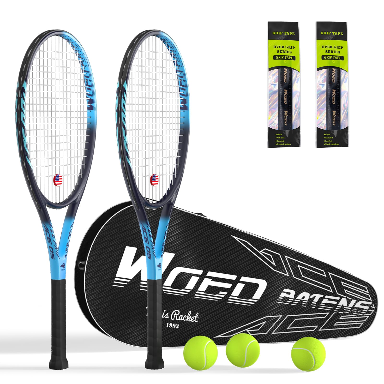 Tennis Rackets for Adults 27 Inch Tennis Racquets Set Included Tennis Racket Tennis Balls Overgrips Vibration Dampers Tennis Bag - pokemaTennis Rackets for Adults 27 Inch Tennis Racquets Set Included Tennis Racket Tennis Balls Overgrips Vibration Dampers Tennis Bag