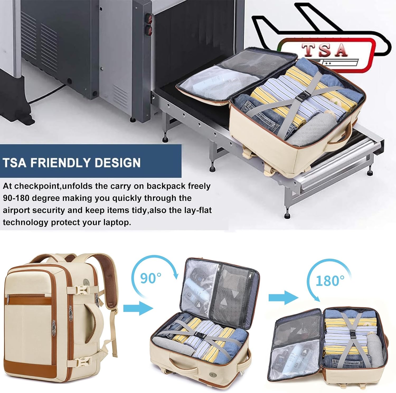 Travel Backpack for Women Flight Approved Carry On Travel Backpack with Shoe Pouch,TSA 15.6inch Laptop Sac à Dos Personal Item Bag for Weekender Overnight Bags Bookbag Travel Essentials,Beige - pokemaTravel Backpack for Women Flight Approved Carry On Travel Backpack with Shoe Pouch,TSA 15.6inch Laptop Sac à Dos Personal Item Bag for Weekender Overnight Bags Bookbag Travel Essentials,Beige