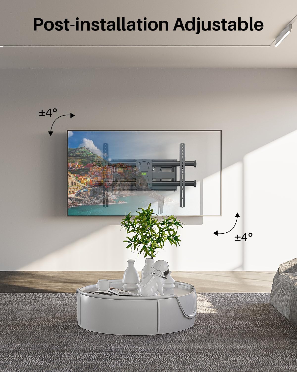 USX MOUNT Full Motion TV Wall Mount for 42"-84" TVs, Swivel and Tilt TV Mount, Wall Mount TV Bracket with Articulating 6 Arms, Max VESA 600x400mm, 120 lbs, 16" Wood Studs with Wall Drilling Template - pokemaUSX MOUNT Full Motion TV Wall Mount for 42"-84" TVs, Swivel and Tilt TV Mount, Wall Mount TV Bracket with Articulating 6 Arms, Max VESA 600x400mm, 120 lbs, 16" Wood Studs with Wall Drilling Template