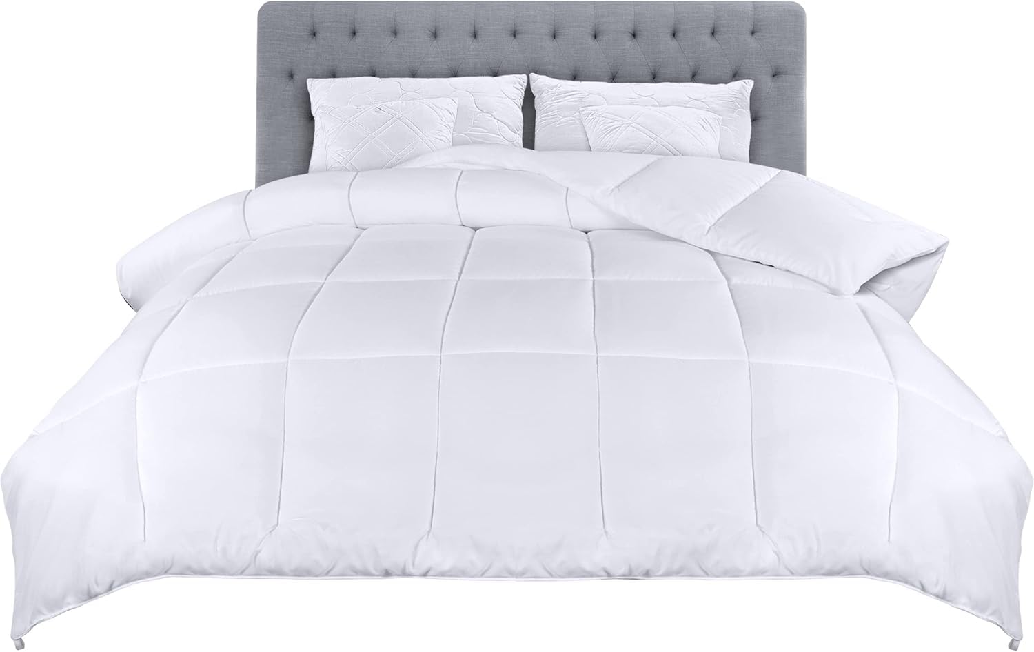 Utopia Bedding Comforters Queen Size, All Season Duvet Insert, Down Alternative Box Stitched Bed Comforter with Corner Tabs, Machine Washable (White) - pokemaUtopia Bedding Comforters Queen Size, All Season Duvet Insert, Down Alternative Box Stitched Bed Comforter with Corner Tabs, Machine Washable (White)