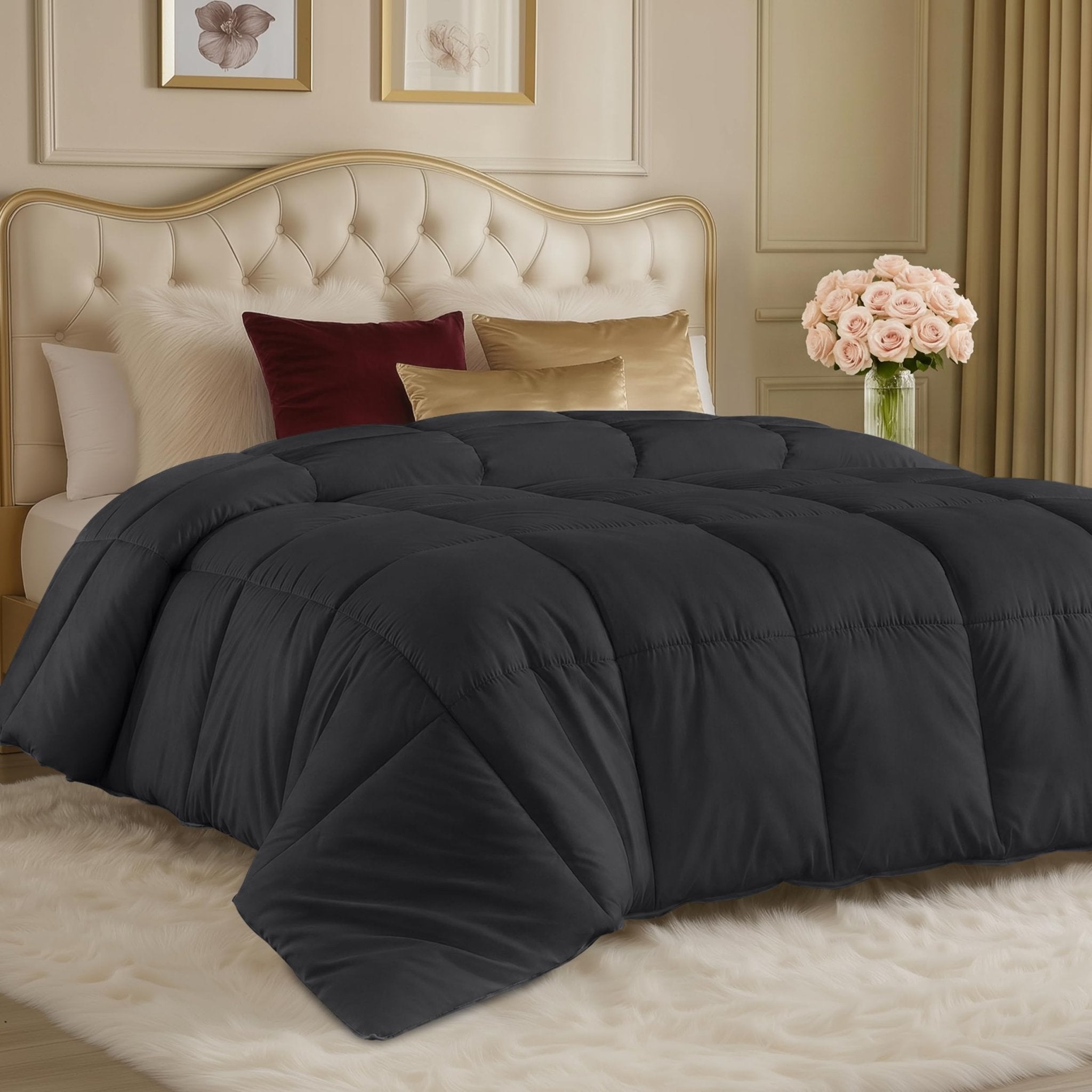 Utopia Bedding Comforters Queen Size, All Season Duvet Insert, Down Alternative Box Stitched Bed Comforter with Corner Tabs, Machine Washable (White) - pokemaUtopia Bedding Comforters Queen Size, All Season Duvet Insert, Down Alternative Box Stitched Bed Comforter with Corner Tabs, Machine Washable (White)