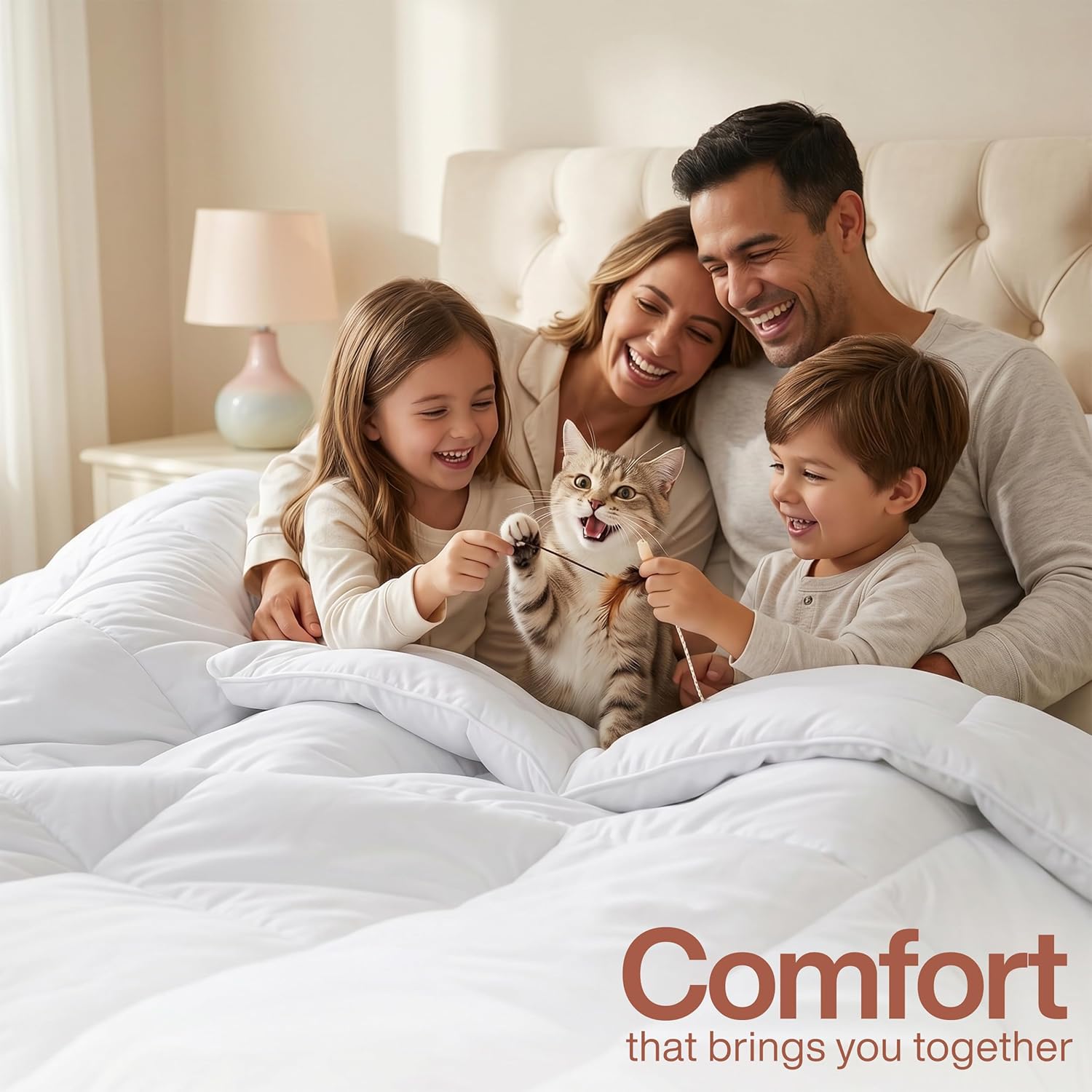 Utopia Bedding Comforters Queen Size, All Season Duvet Insert, Down Alternative Box Stitched Bed Comforter with Corner Tabs, Machine Washable (White) - pokemaUtopia Bedding Comforters Queen Size, All Season Duvet Insert, Down Alternative Box Stitched Bed Comforter with Corner Tabs, Machine Washable (White)
