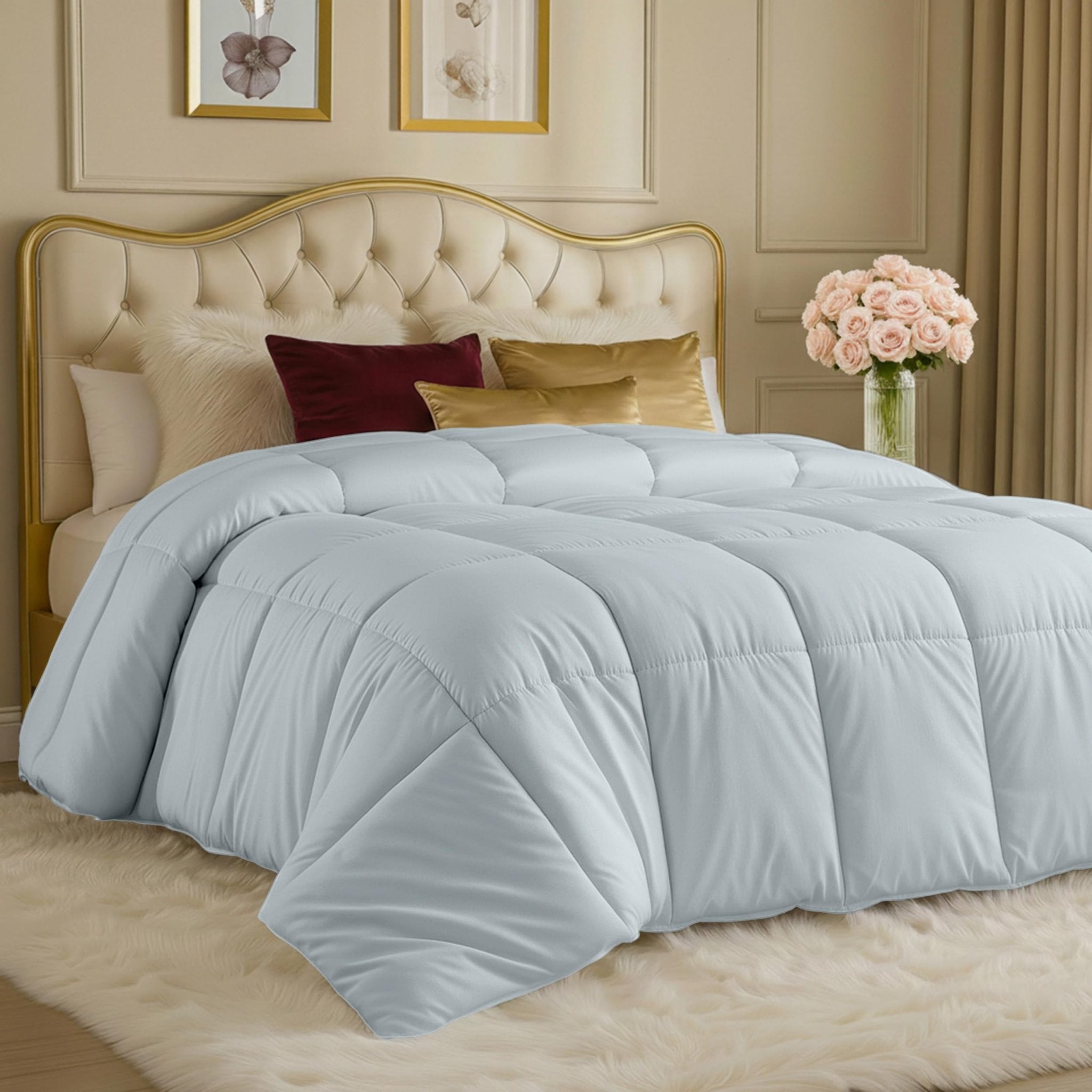 Utopia Bedding Comforters Queen Size, All Season Duvet Insert, Down Alternative Box Stitched Bed Comforter with Corner Tabs, Machine Washable (White) - pokemaUtopia Bedding Comforters Queen Size, All Season Duvet Insert, Down Alternative Box Stitched Bed Comforter with Corner Tabs, Machine Washable (White)