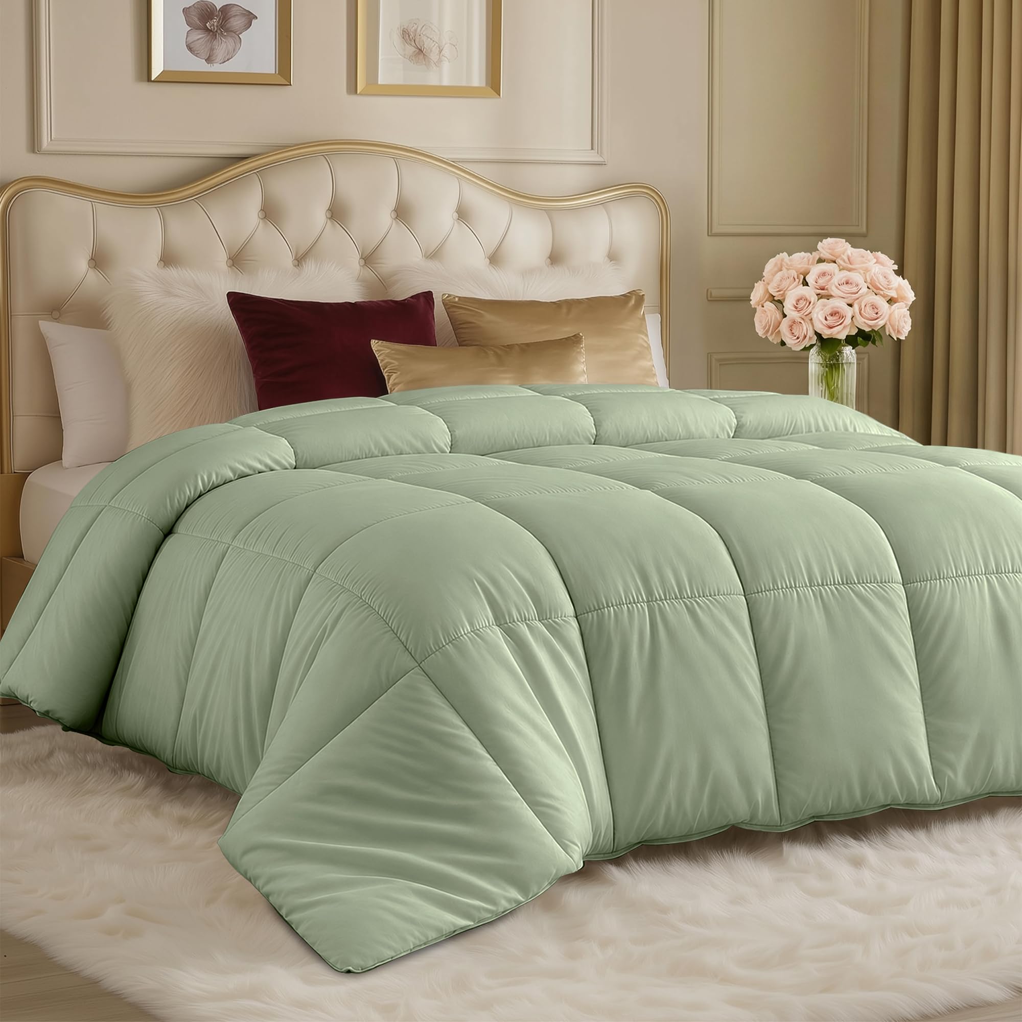 Utopia Bedding Comforters Queen Size, All Season Duvet Insert, Down Alternative Box Stitched Bed Comforter with Corner Tabs, Machine Washable (White) - pokemaUtopia Bedding Comforters Queen Size, All Season Duvet Insert, Down Alternative Box Stitched Bed Comforter with Corner Tabs, Machine Washable (White)