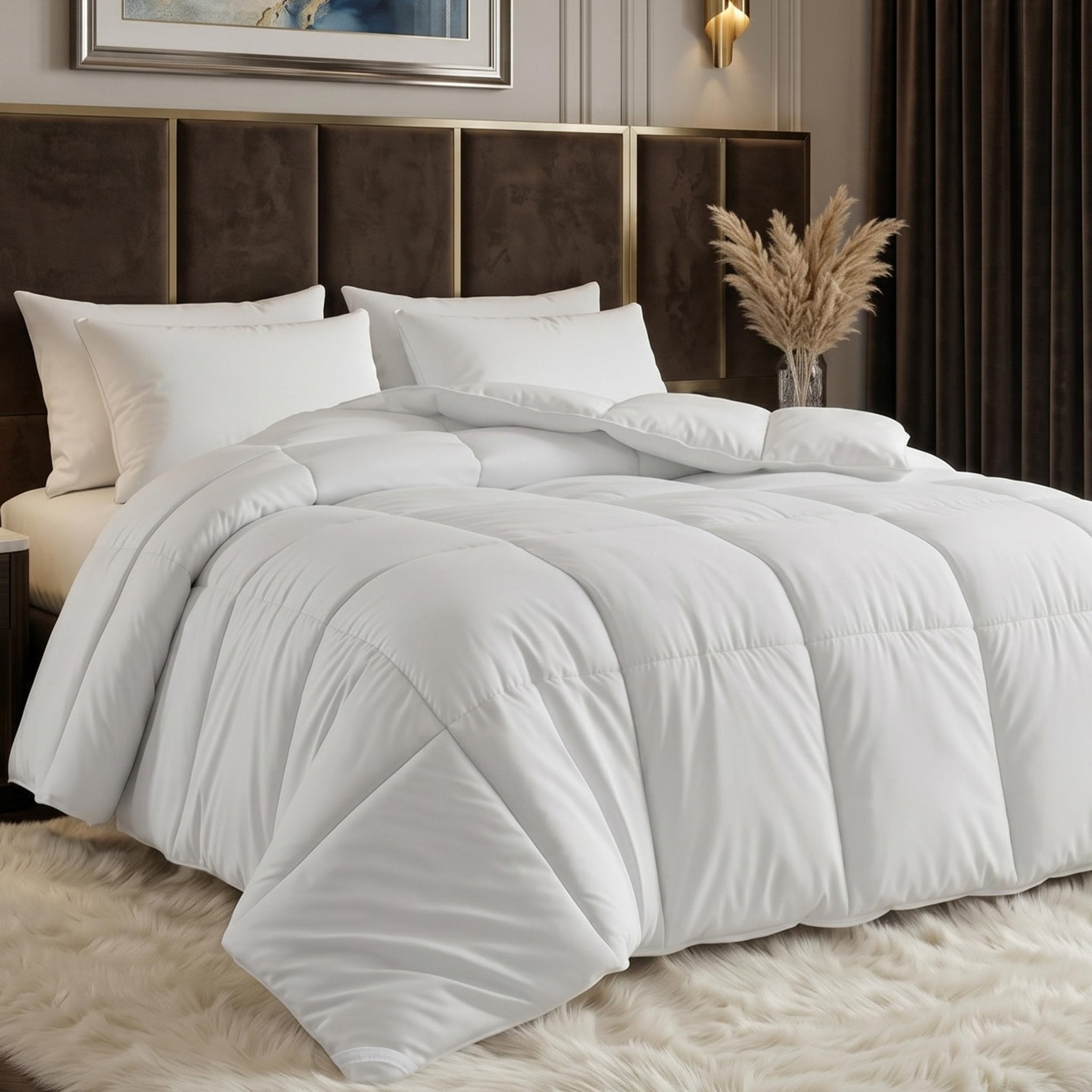 Utopia Bedding Comforters Queen Size, All Season Duvet Insert, Down Alternative Box Stitched Bed Comforter with Corner Tabs, Machine Washable (White) - pokemaUtopia Bedding Comforters Queen Size, All Season Duvet Insert, Down Alternative Box Stitched Bed Comforter with Corner Tabs, Machine Washable (White)