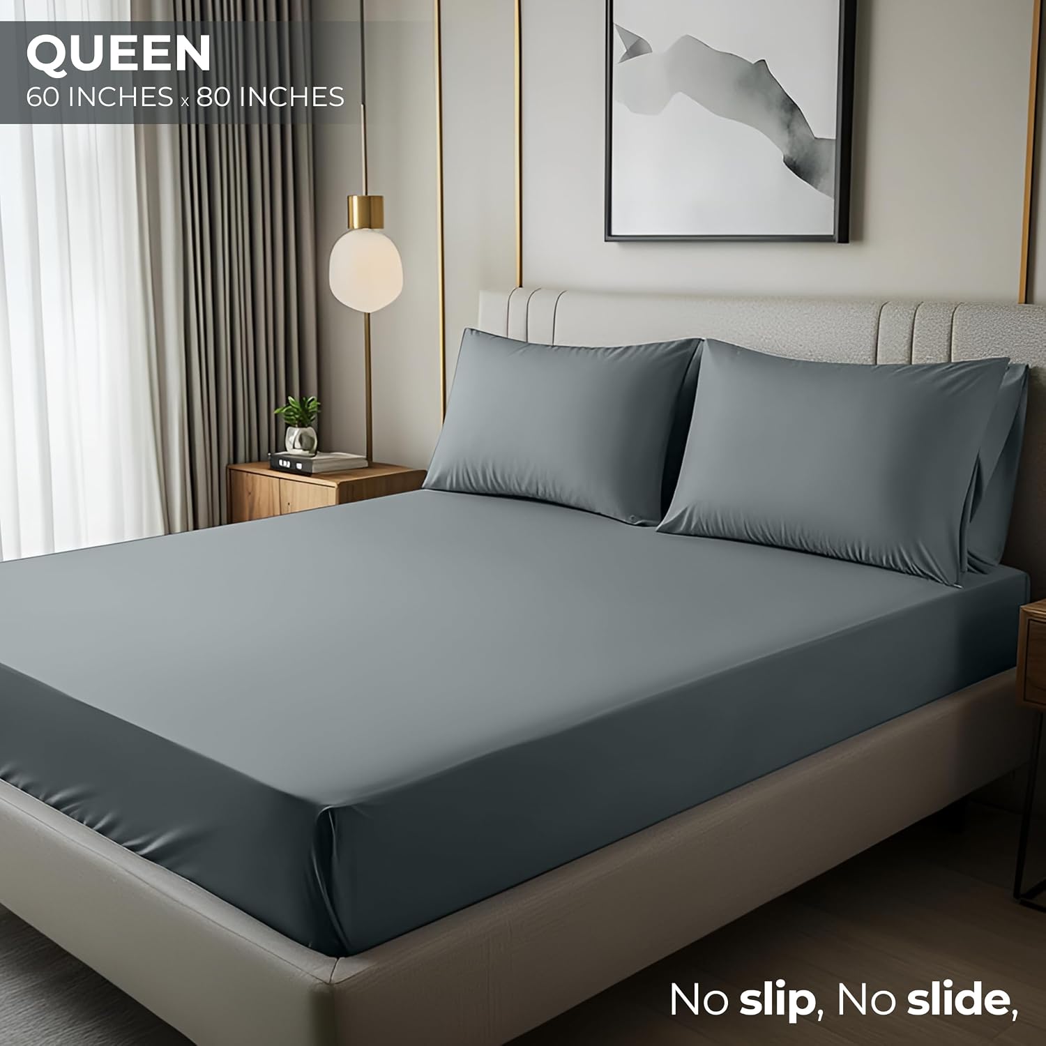 Utopia Bedding Queen Fitted Sheet - Bottom Sheet - Deep Pocket - Soft Microfiber -Shrinkage and Fade Resistant-Easy Care -1 Fitted Sheet Only (Grey) - pokemaUtopia Bedding Queen Fitted Sheet - Bottom Sheet - Deep Pocket - Soft Microfiber -Shrinkage and Fade Resistant-Easy Care -1 Fitted Sheet Only (Grey)