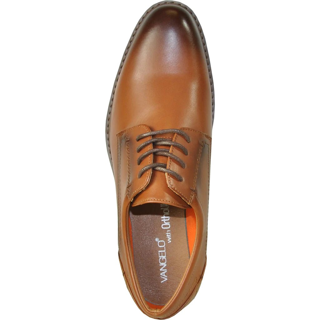 "Vallo-1P" Brown Matte Vangelo Tuxedo Shoes - pokema"Vallo-1P" Brown Matte Vangelo Tuxedo Shoes